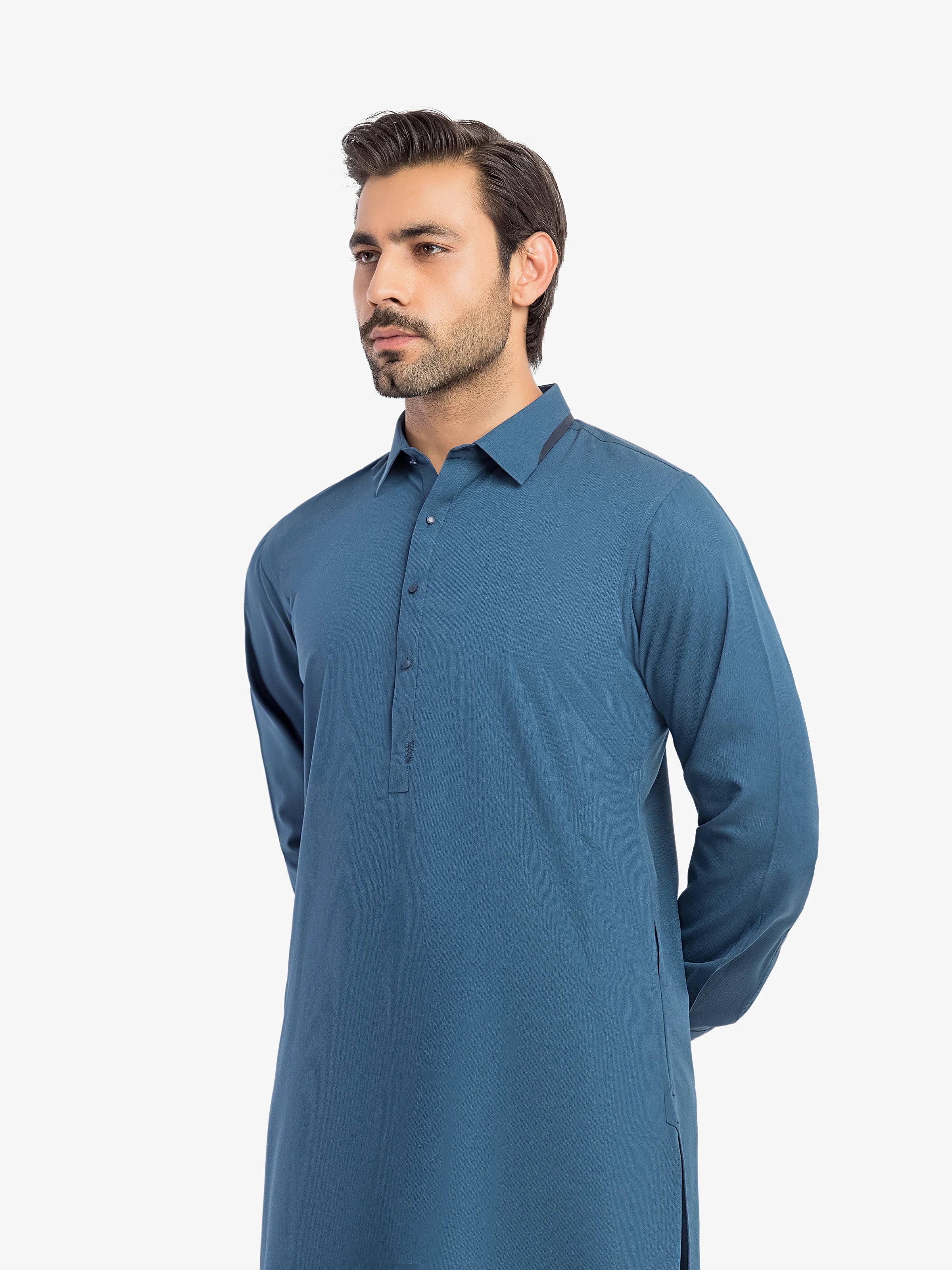 Men's Blue Shalwar Kameez - EMTKST5-99617 - Image 2