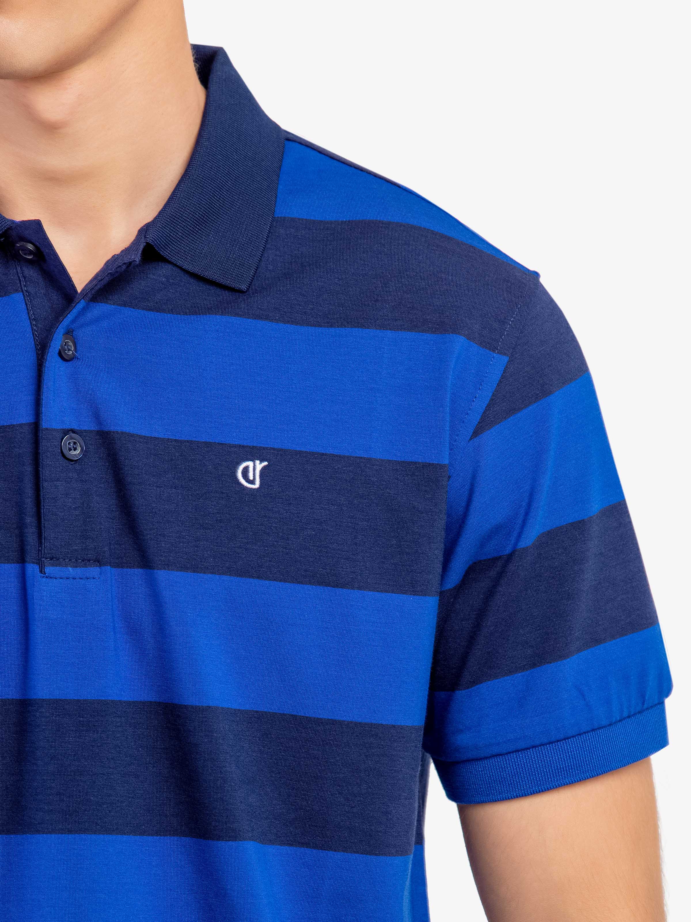 Men's Blue & Navy Polo Shirt - EMTPS5-106 - Image 3