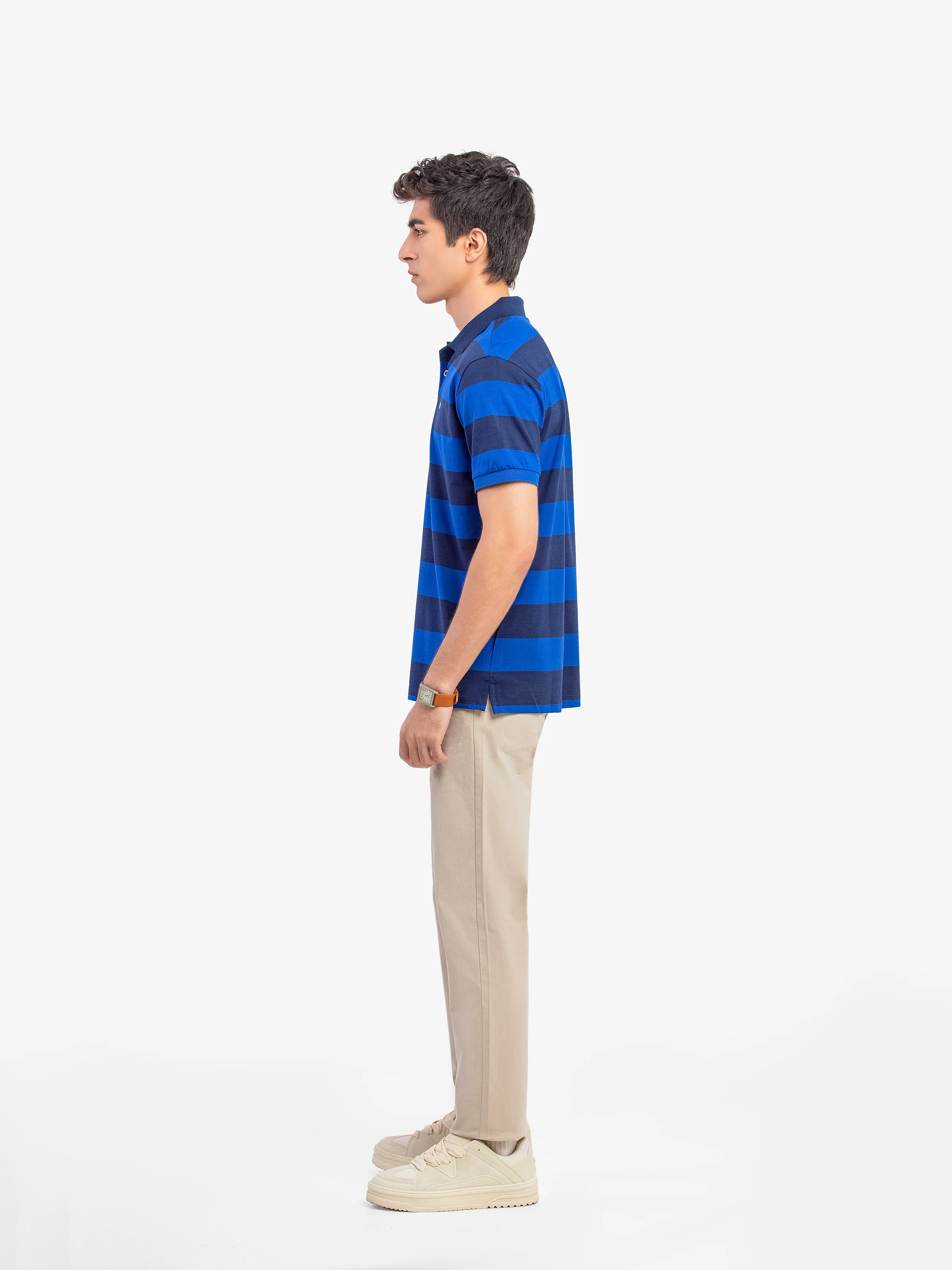 Men's Blue & Navy Polo Shirt - EMTPS5-106 - Image 4