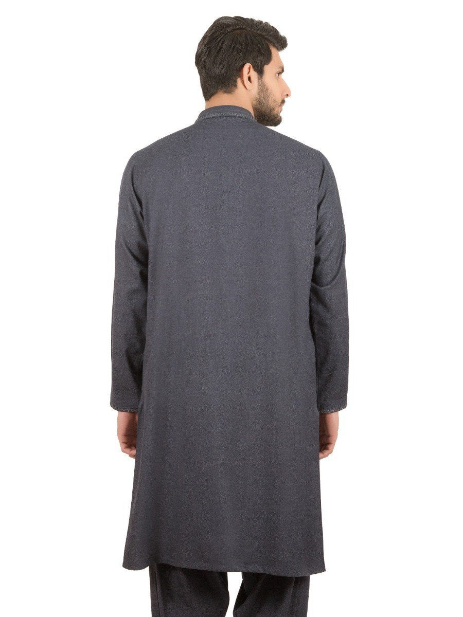 Men's Blue Nights Shalwar Kameez - EMTKS19W-40839 - Image 3