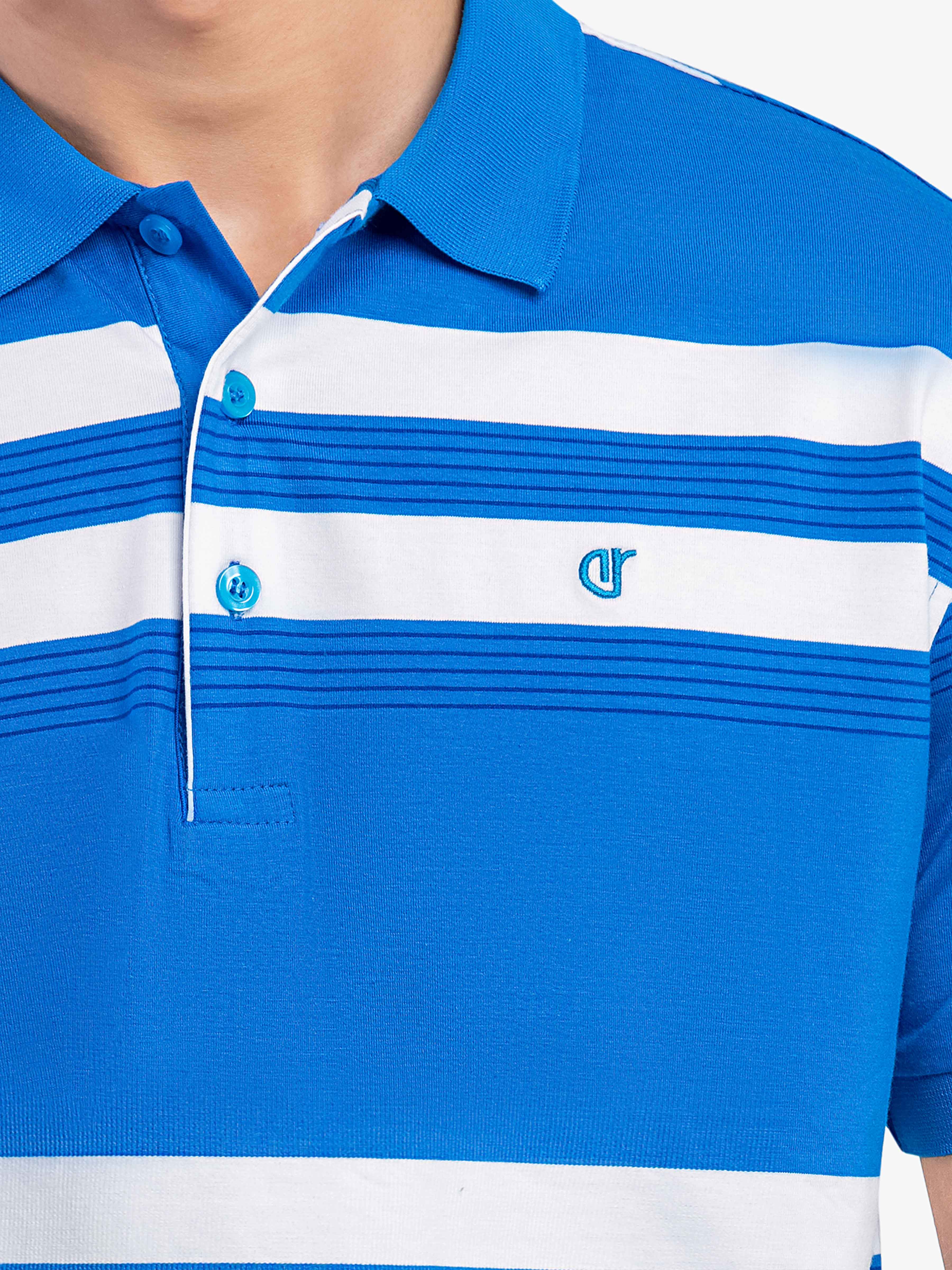 Men's Blue & White Polo Shirt - EMTPS5-101 - Image 2