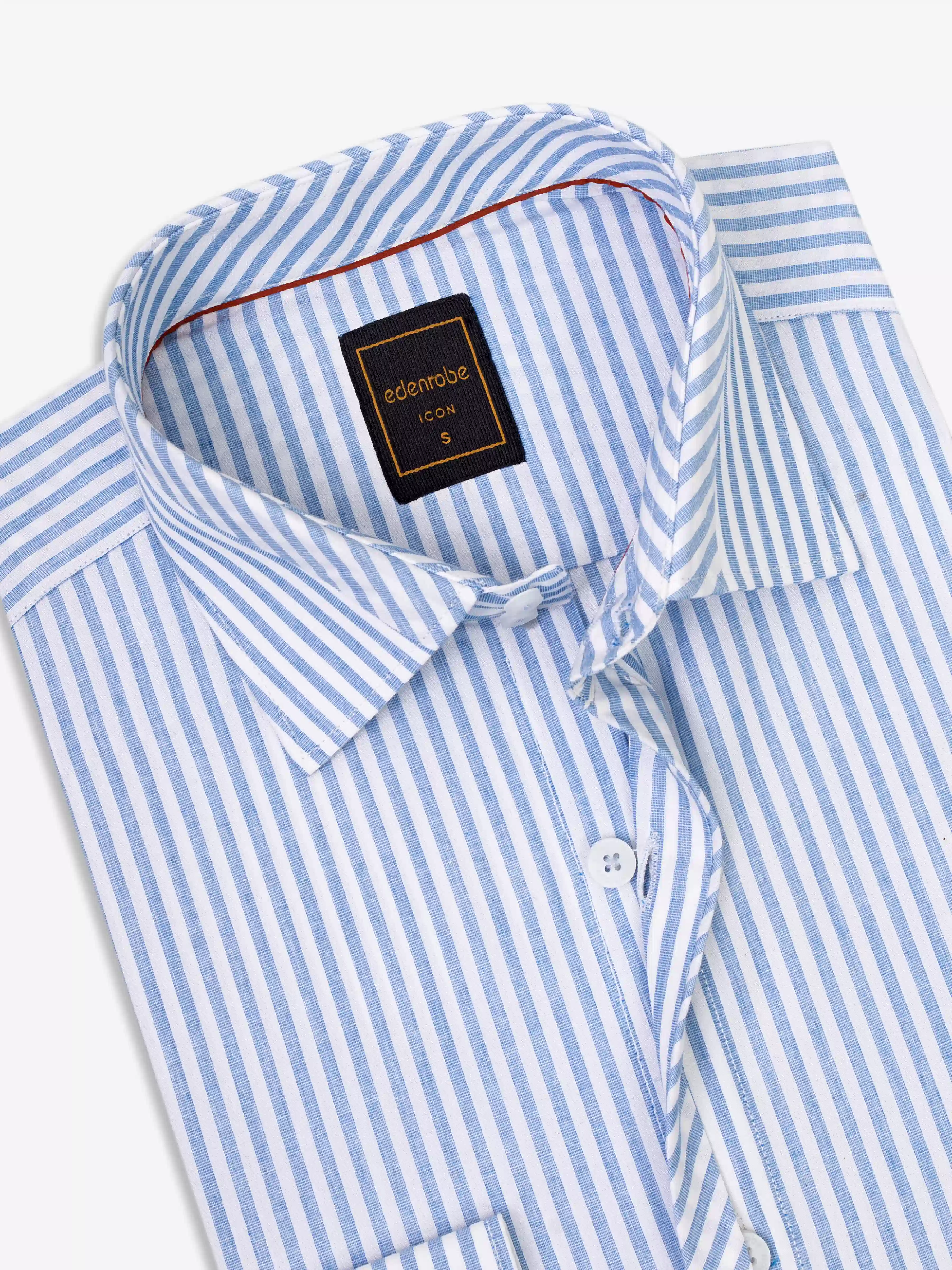 Men's Blue & White Shirt - EMTSI5-50822 - Image 4
