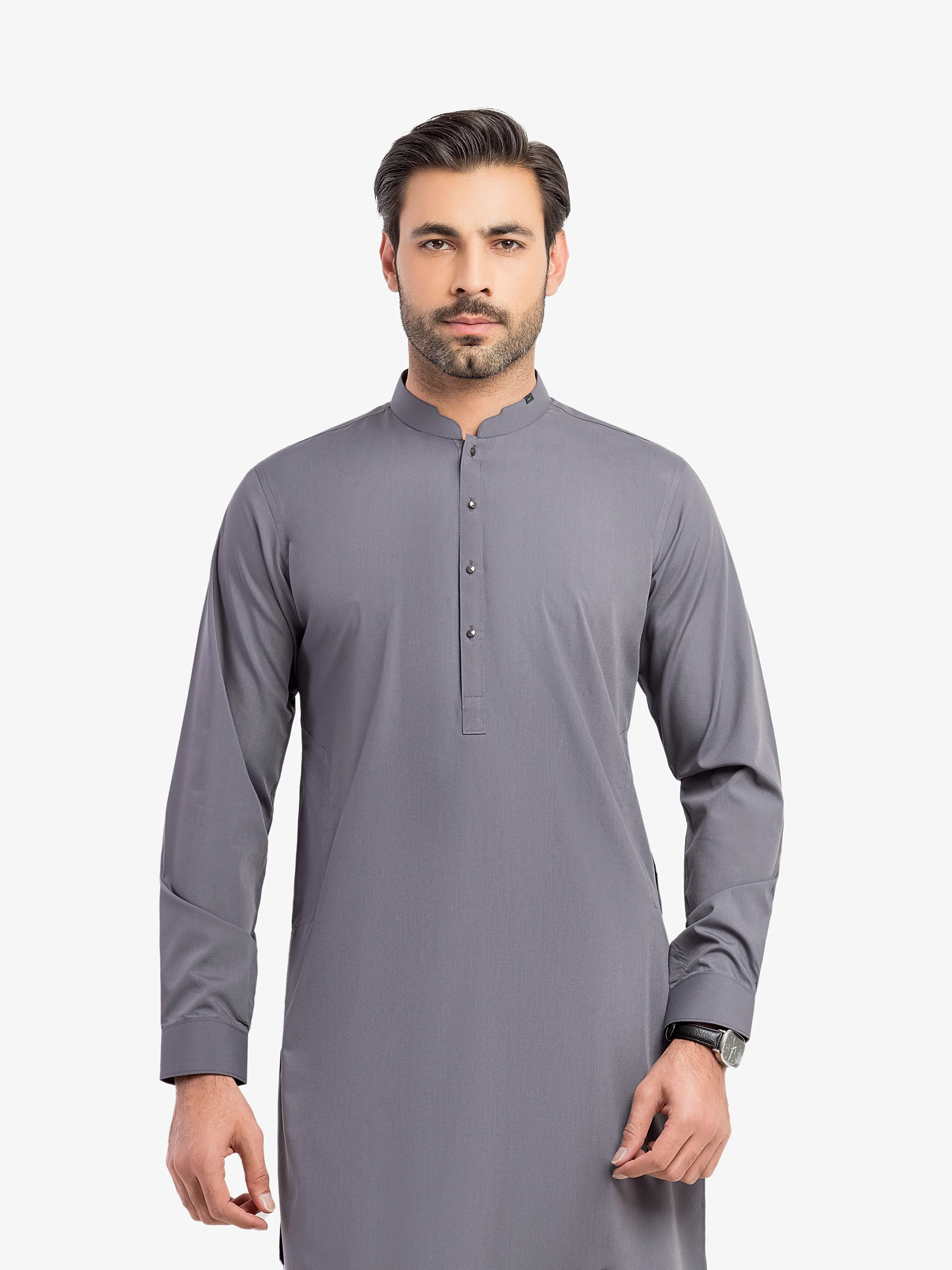 Men's Bluish Grey Shalwar Kameez - EMTKS5-41212 - Image 2