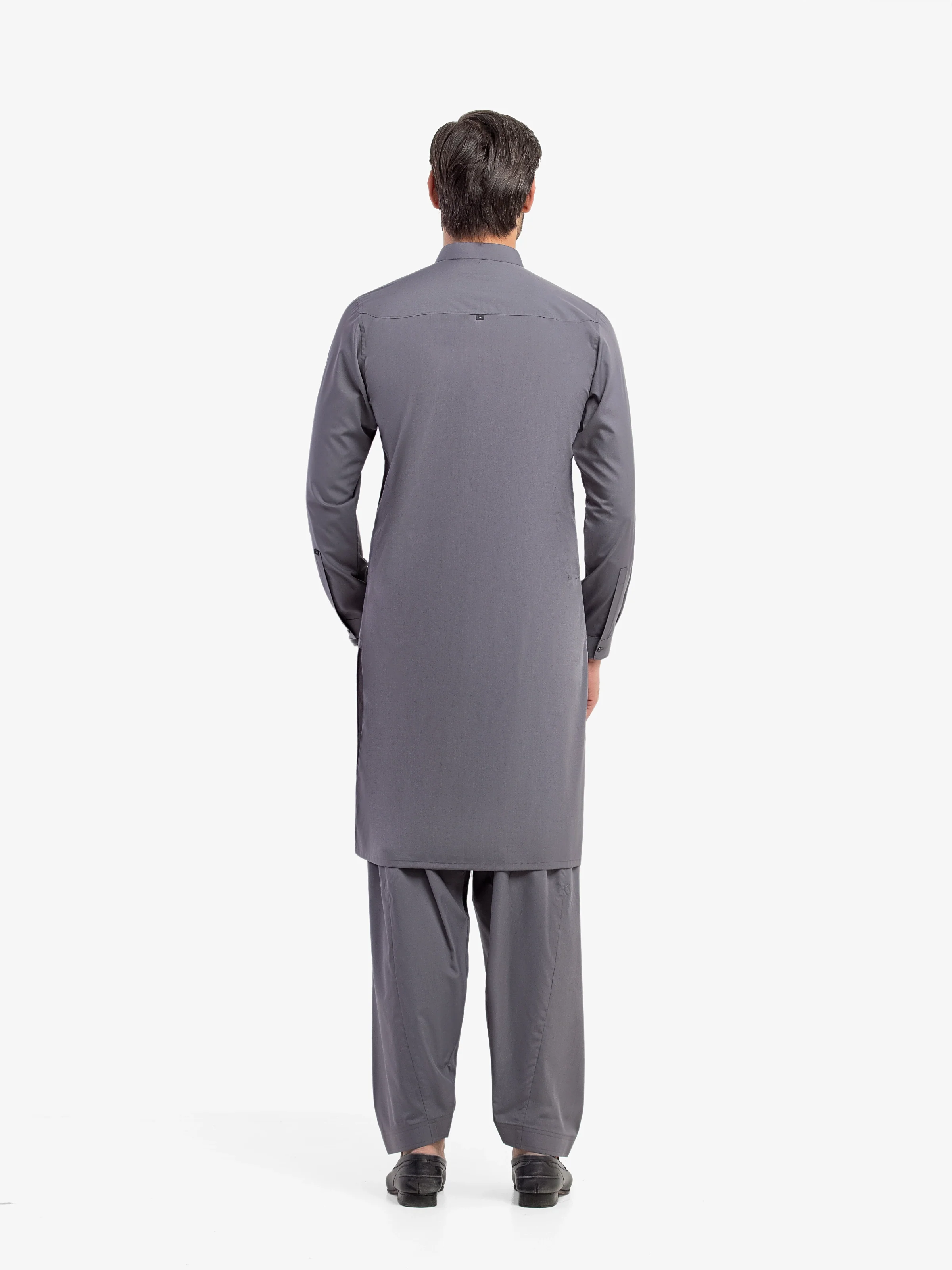 Men's Bluish Grey Shalwar Kameez - EMTKS5-41212 - Image 5