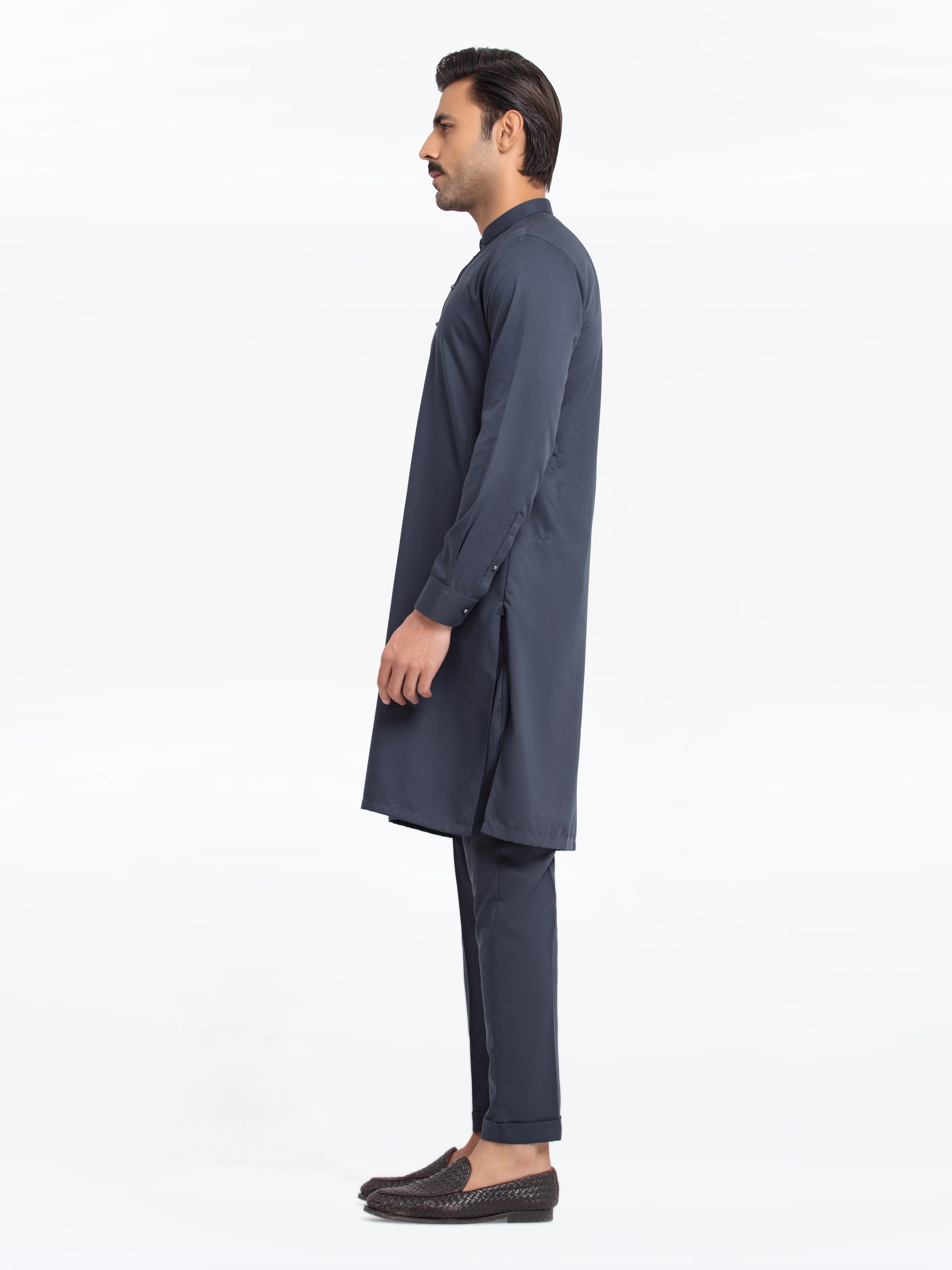 Men's Bluish Teal Kurta Pajama - EMTKPT24-044 - Image 5