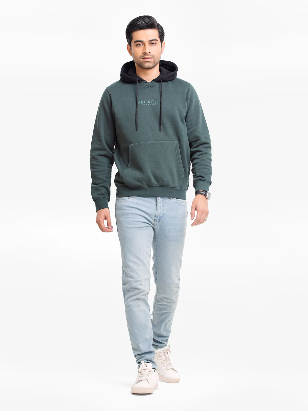 Men's Bottle Green Hoodie - EMTH23-010 - Image 2