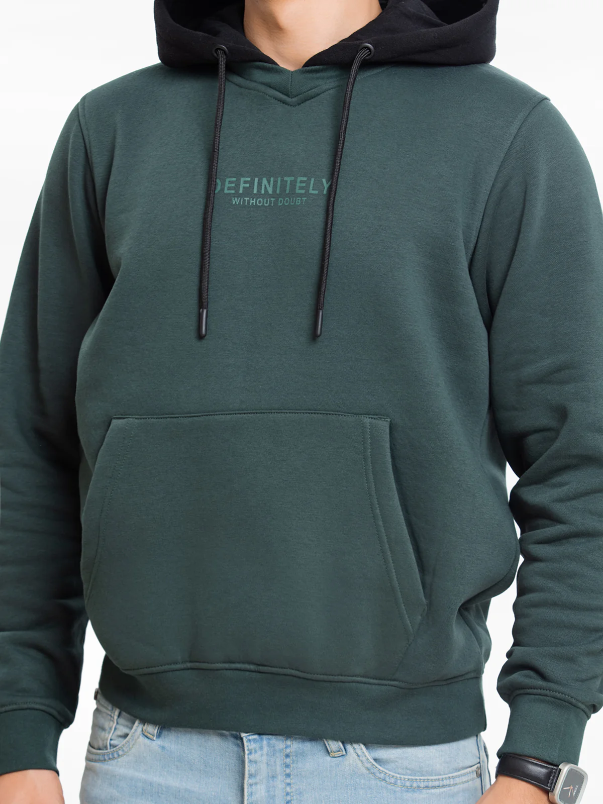Men's Bottle Green Hoodie - EMTH23-010 - Image 4