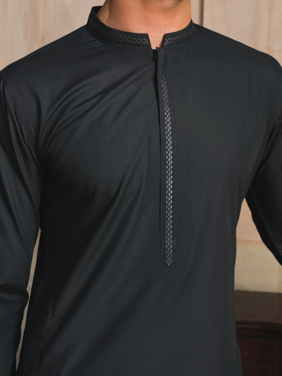 Men's Bottle Green Shalwar Kameez - EMTKS24-41108 - Image 3