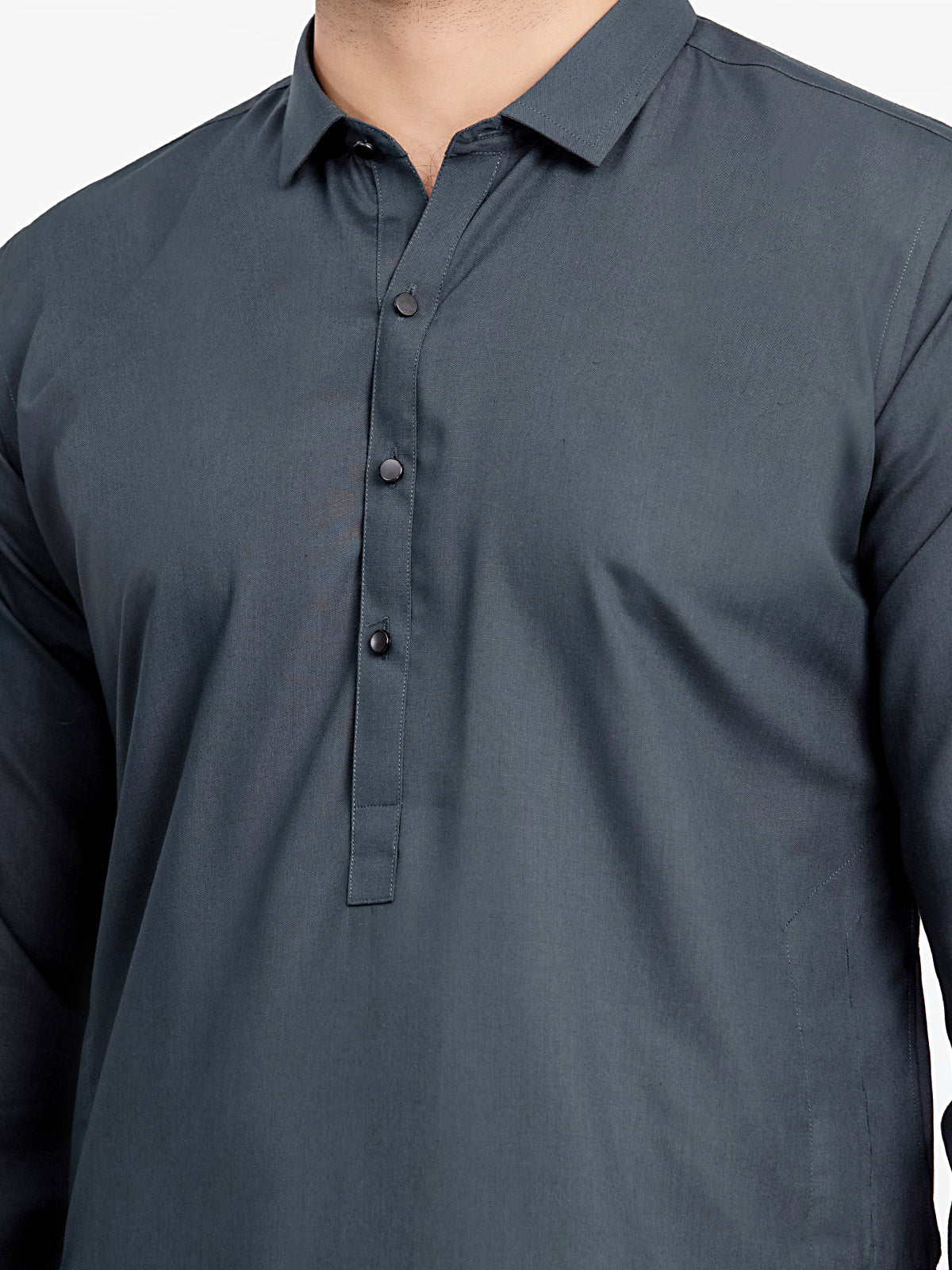 Men's Bottle Green Shalwar Kameez - EMTKS24S-41090 - Image 4