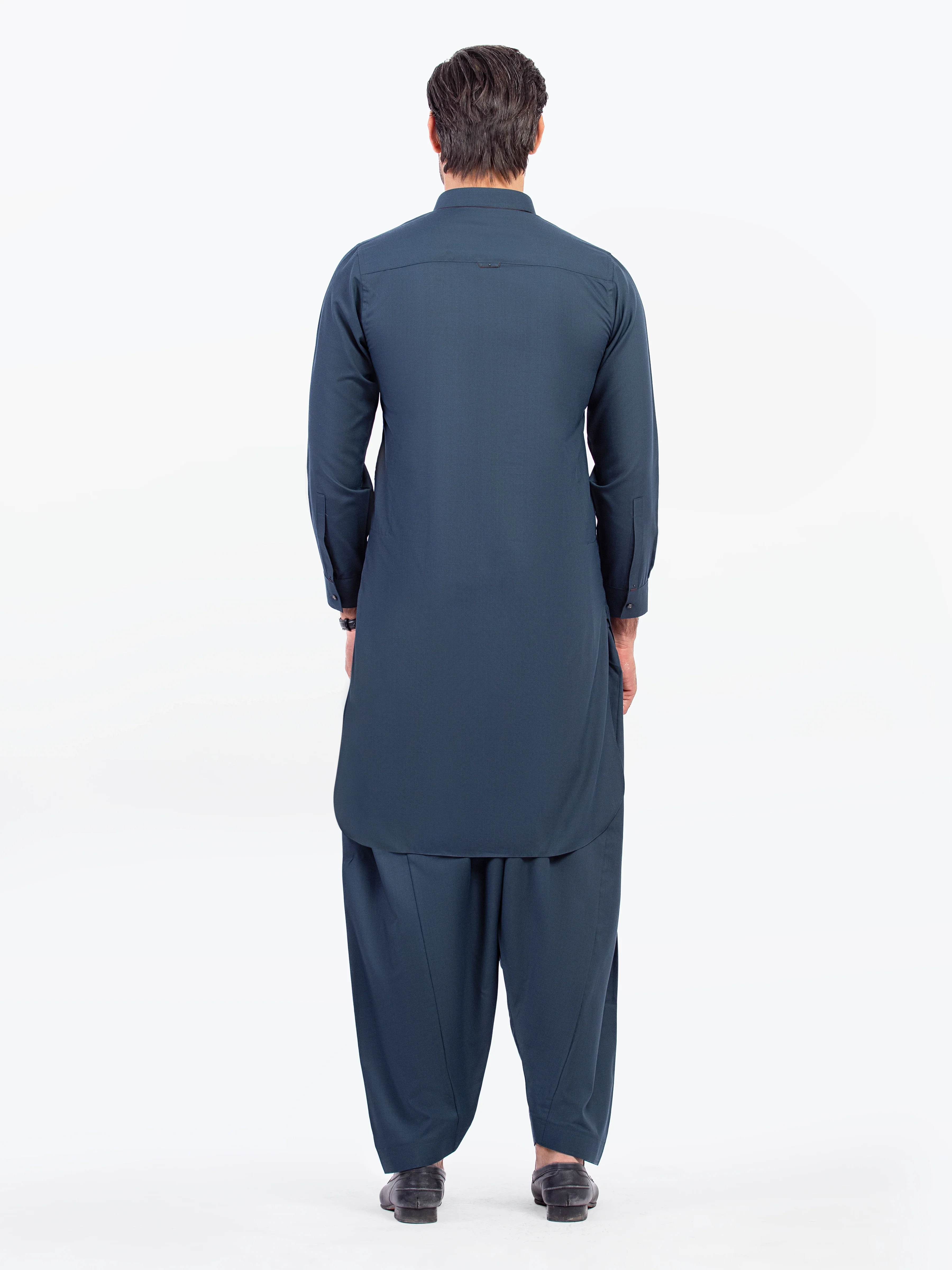 Men's Bottle Green Shalwar Kameez - EMTKST5-99554 - Image 5