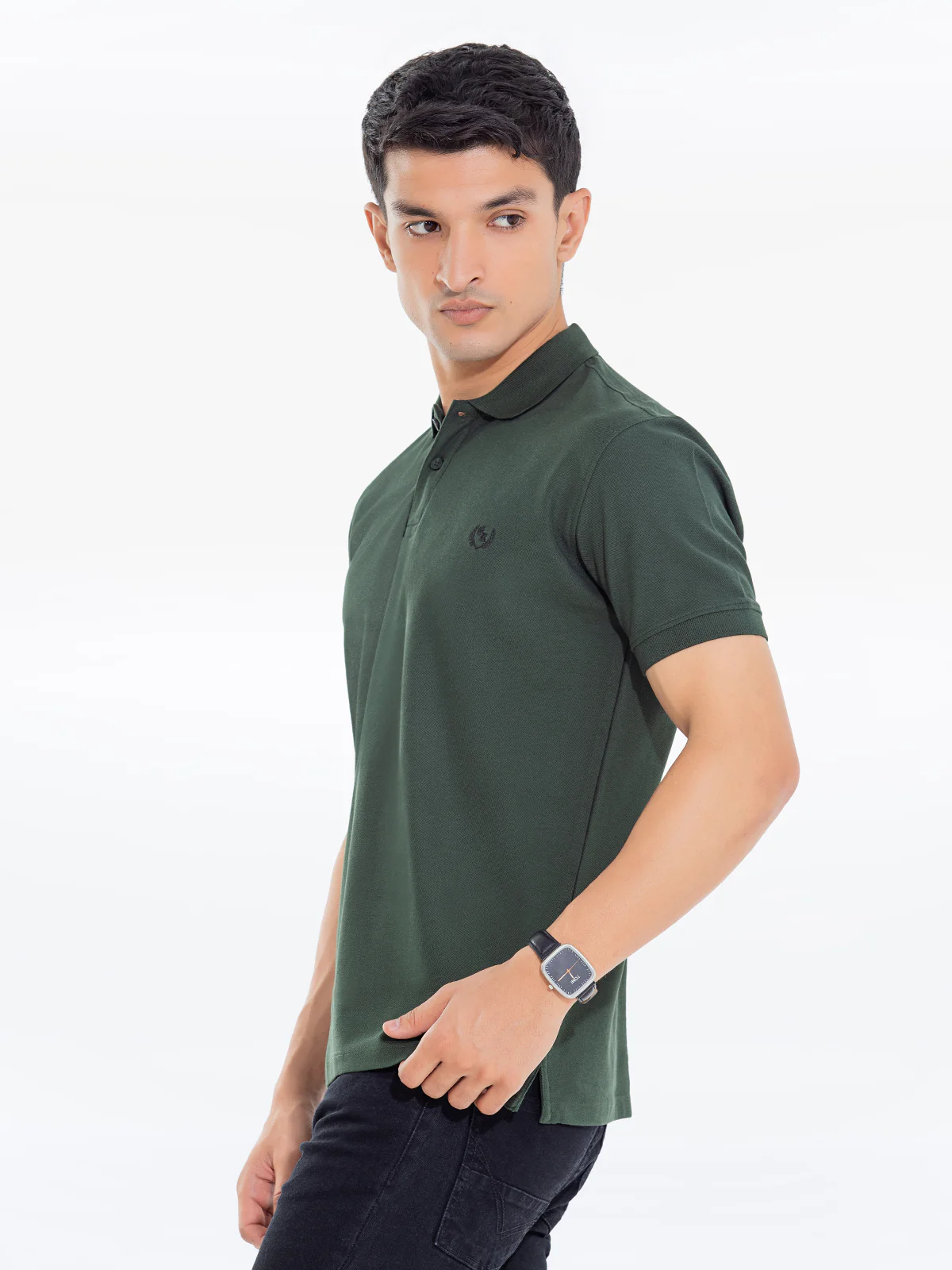 Men's Bottle Green Polo Shirt - EMTPS24-037 - Image 4