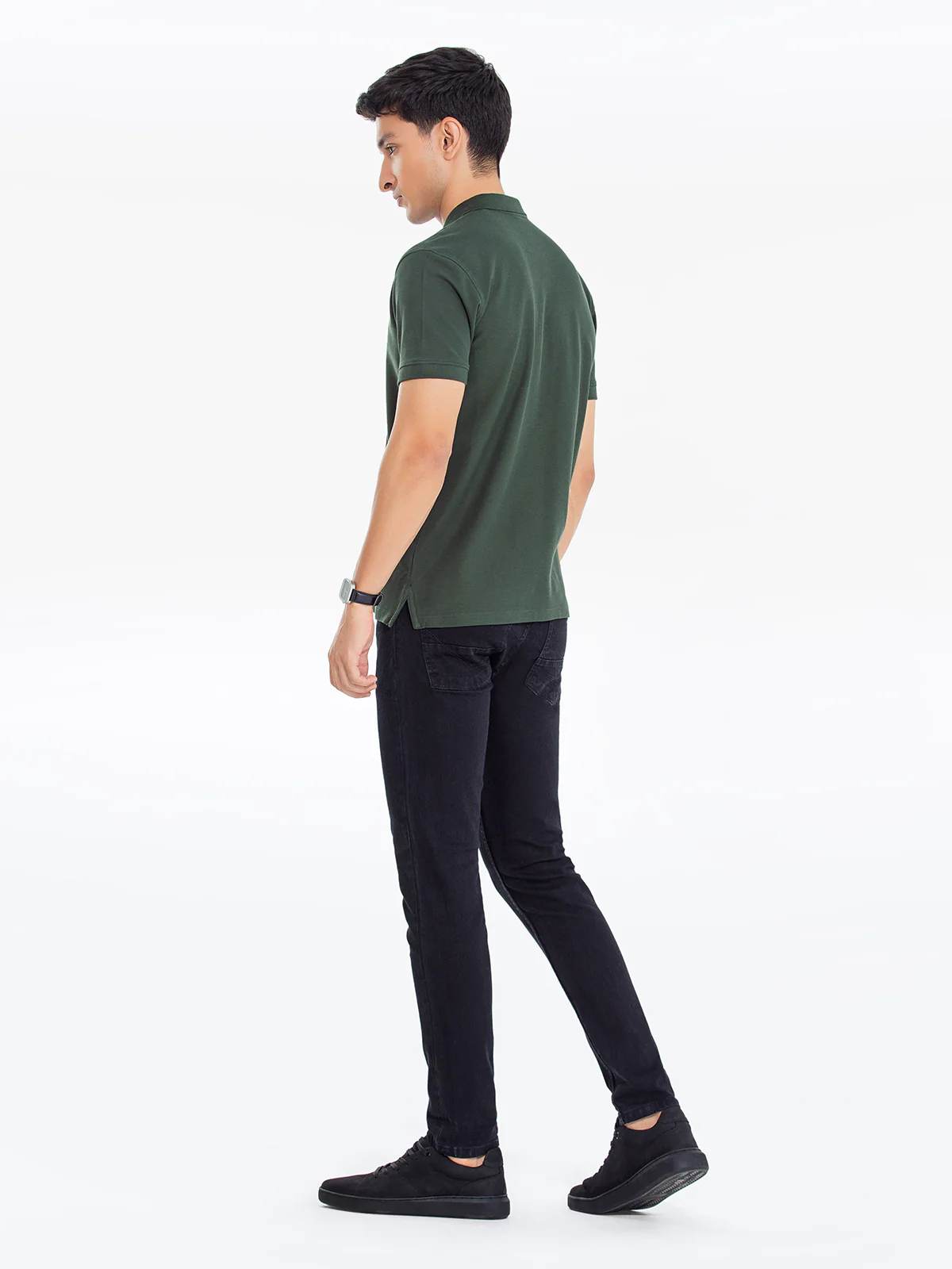 Men's Bottle Green Polo Shirt - EMTPS24-037 - Image 5