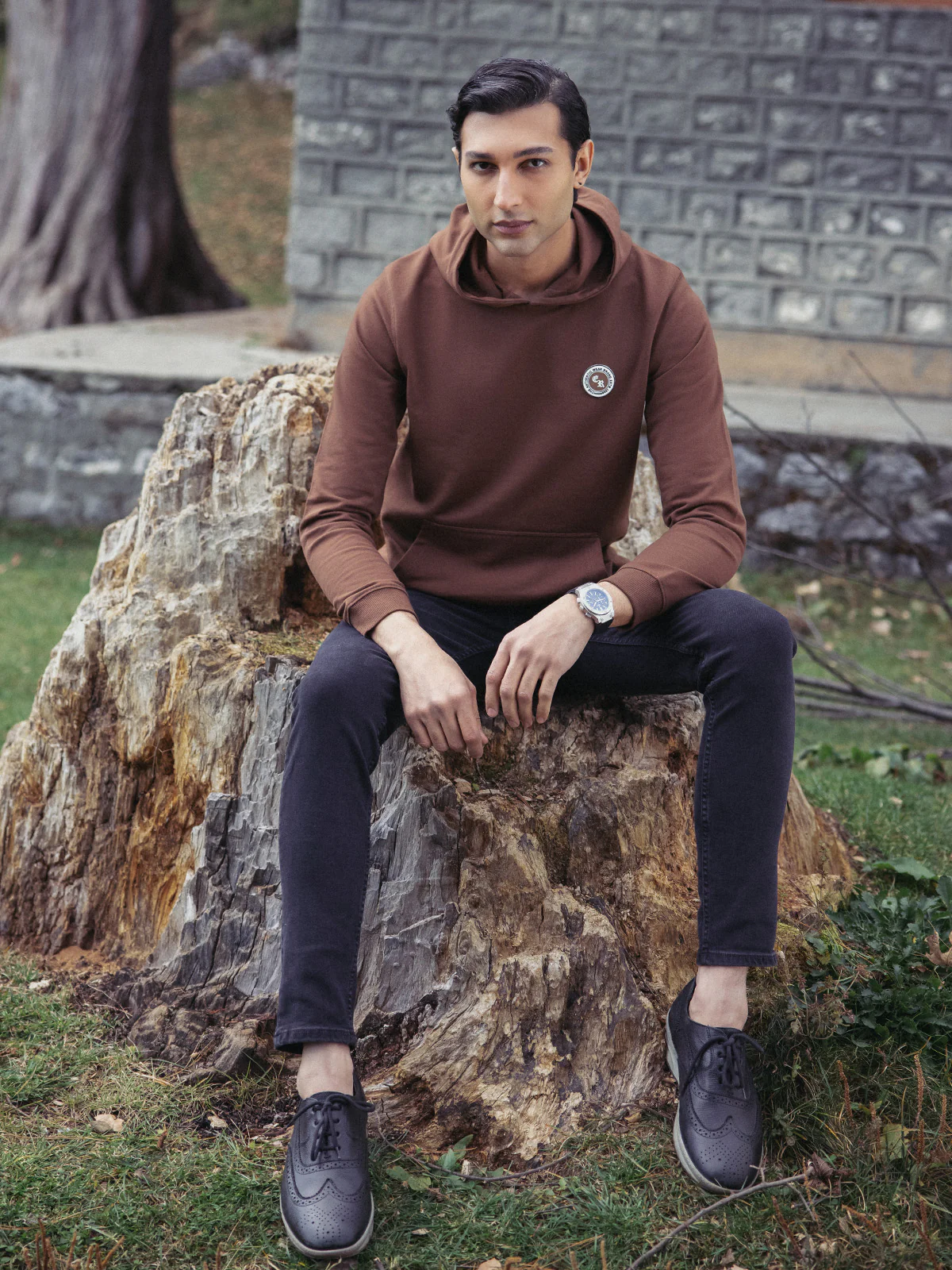 Men's Brown Hoodie - EMTH23-006 - Image 2