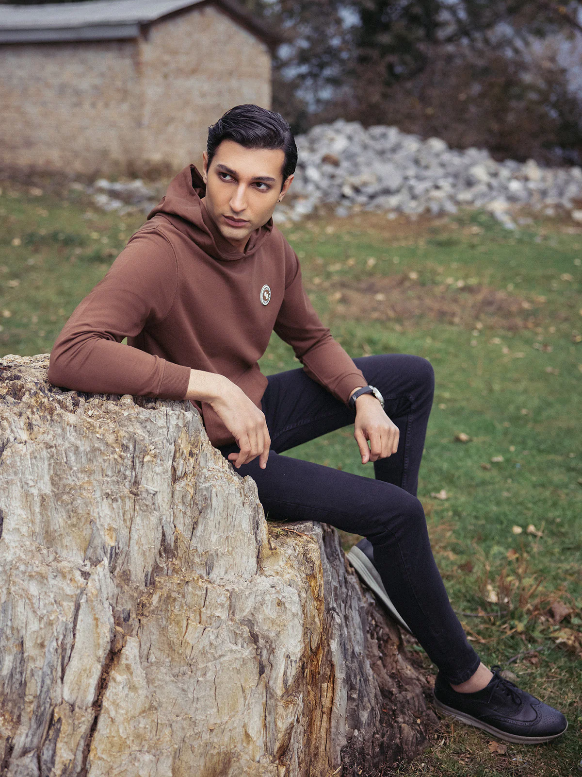 Men's Brown Hoodie - EMTH23-006 - Image 5