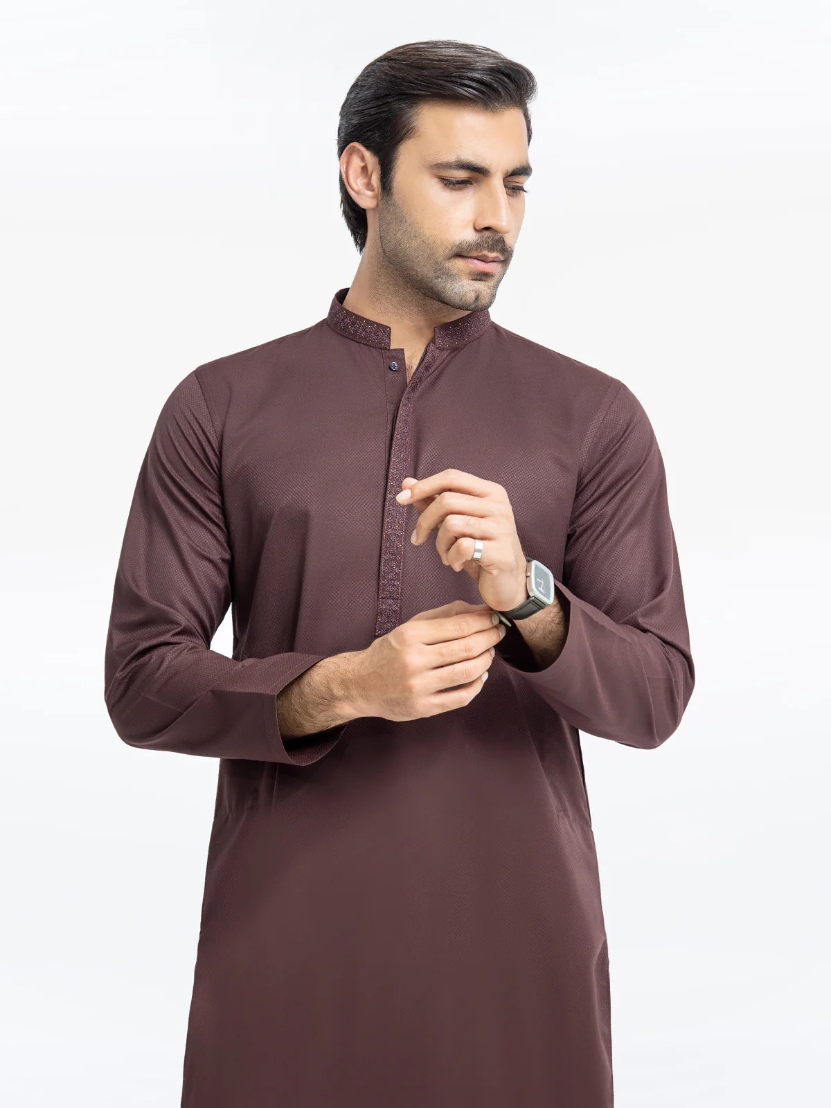 Men's Brown Kurta - EMTK24-99440 - Image 2