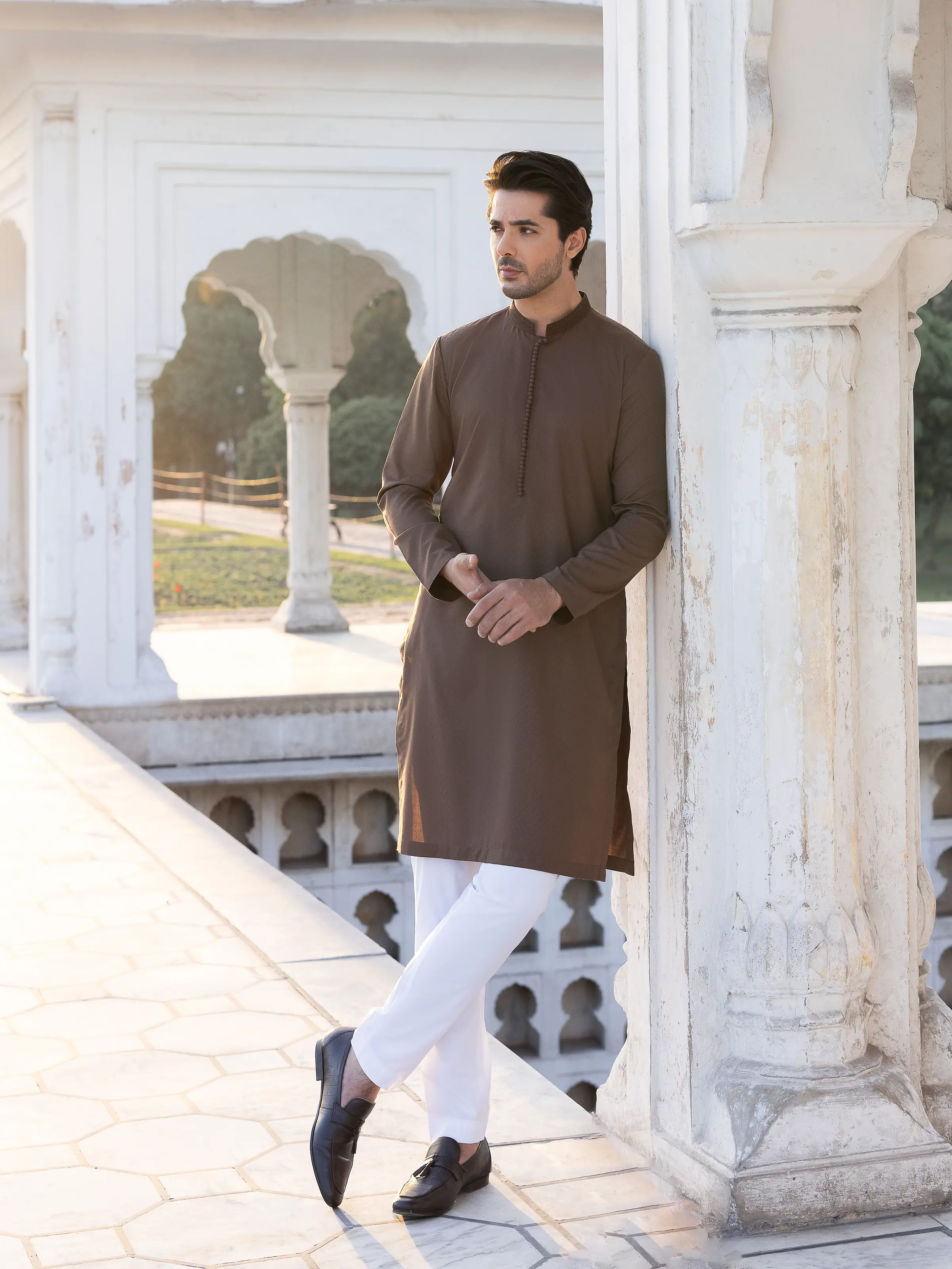 Men's Brown Kurta - EMTK5-99530 - Image 4