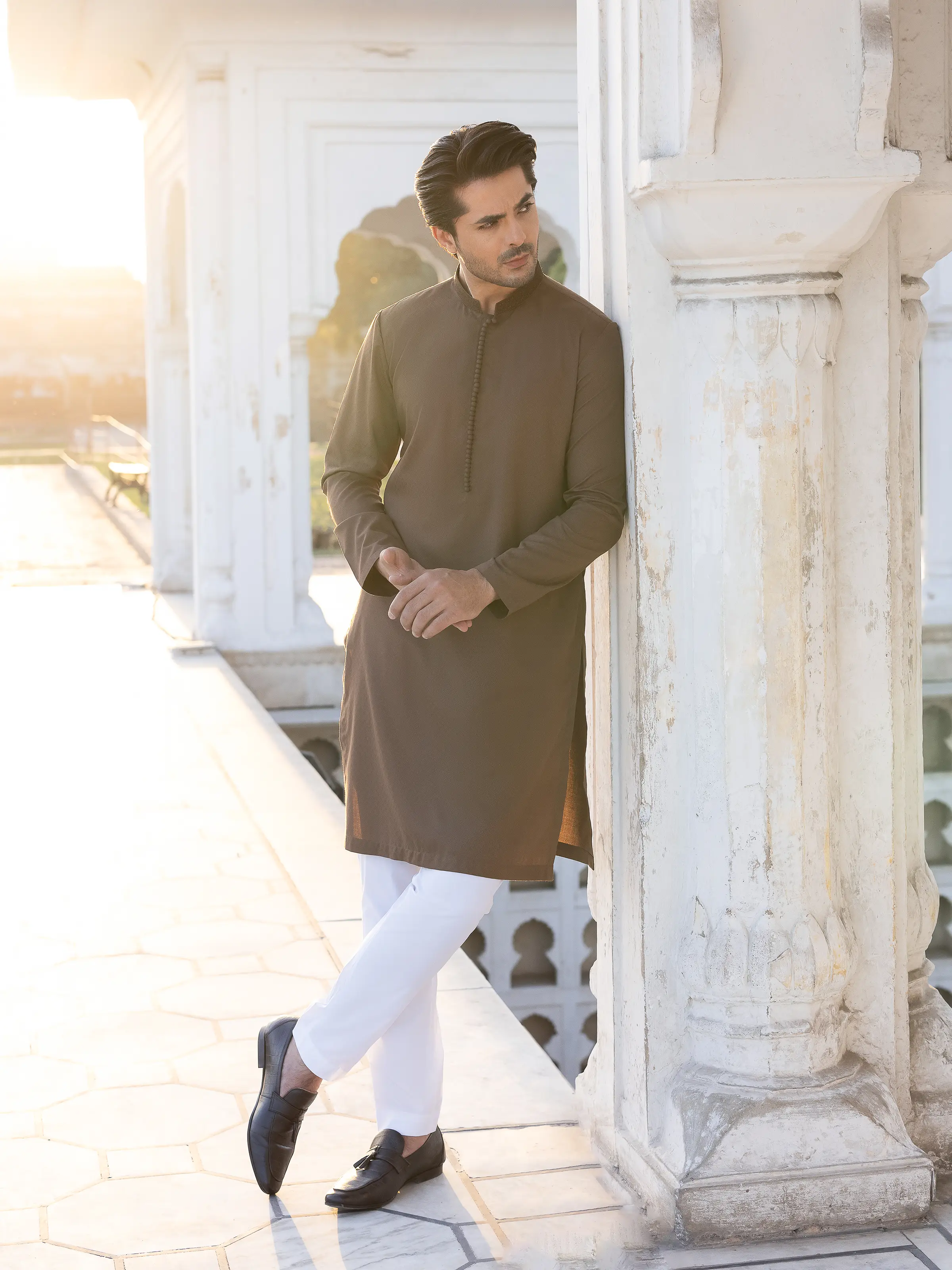 Men's Brown Kurta - EMTK5-99530 - Image 5