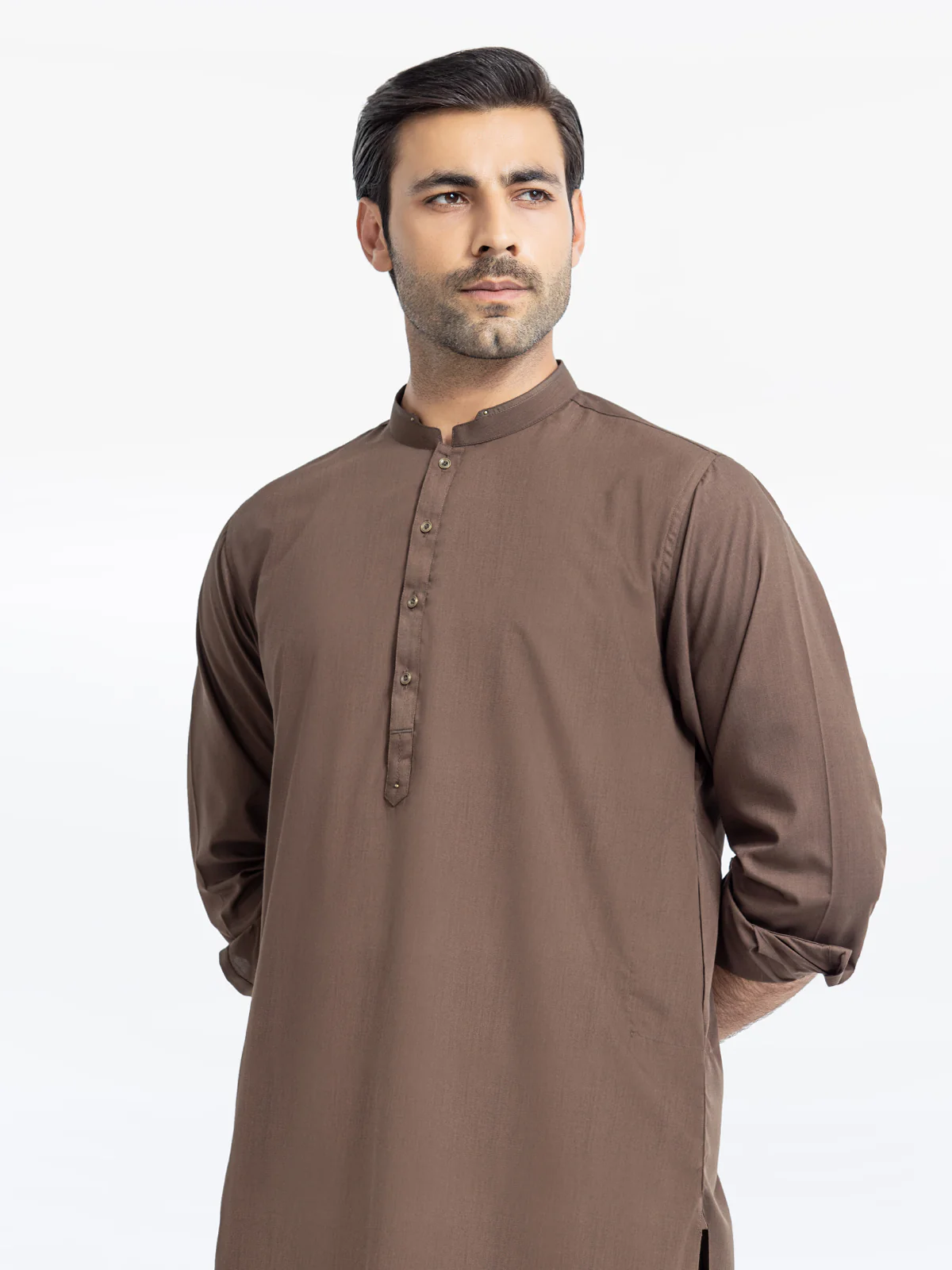 Men's Brown Shalwar Kameez - EMTKS24-41095 - Image 2