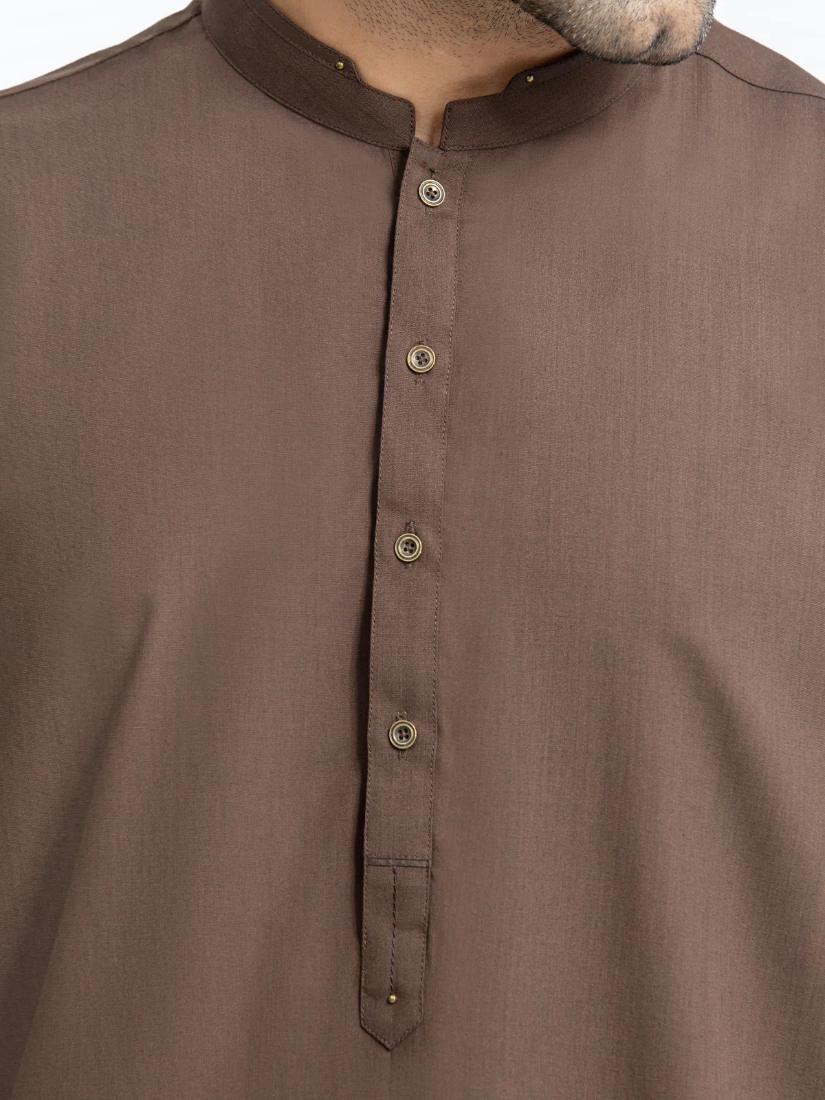 Men's Brown Shalwar Kameez - EMTKS24-41095 - Image 3