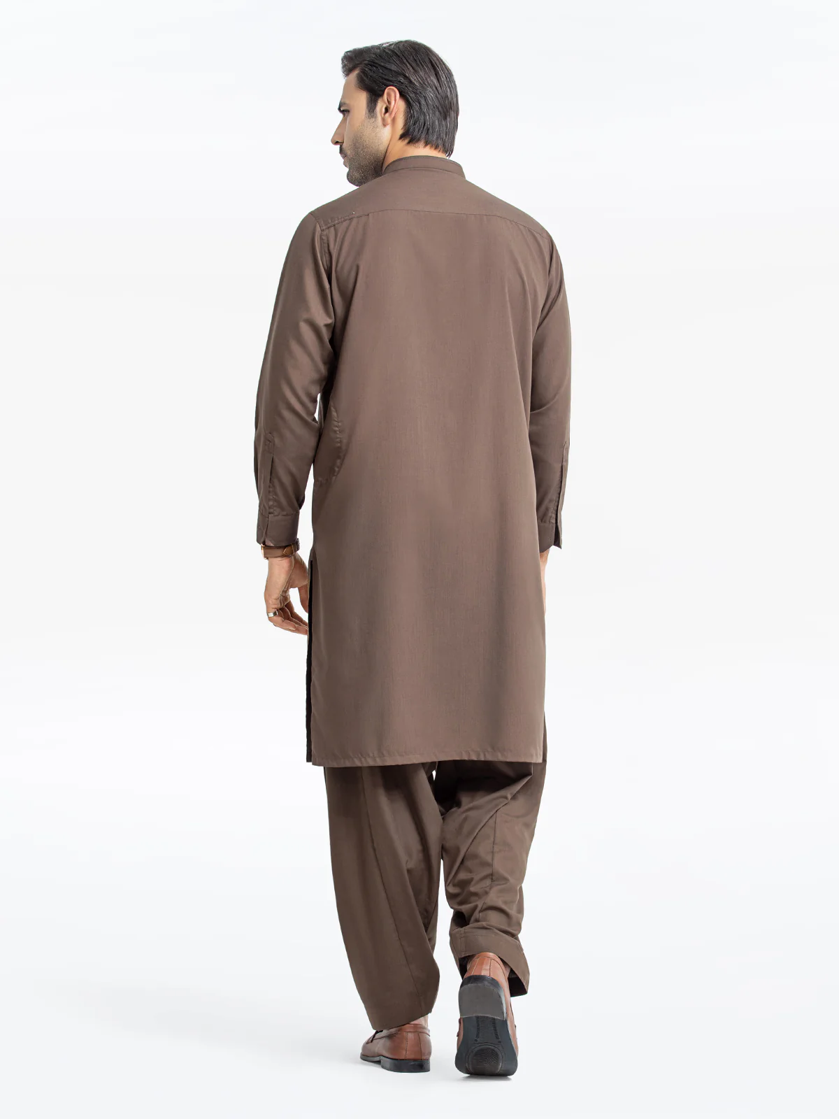 Men's Brown Shalwar Kameez - EMTKS24-41095 - Image 5