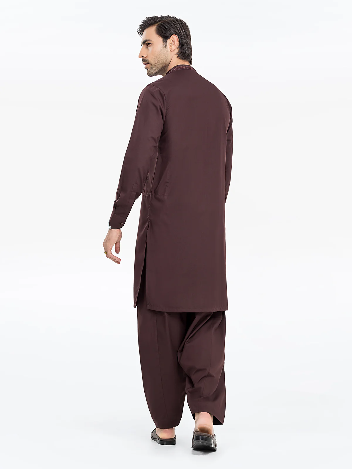 Men's Brown Shalwar Kameez - EMTKS24-41101 - Image 6