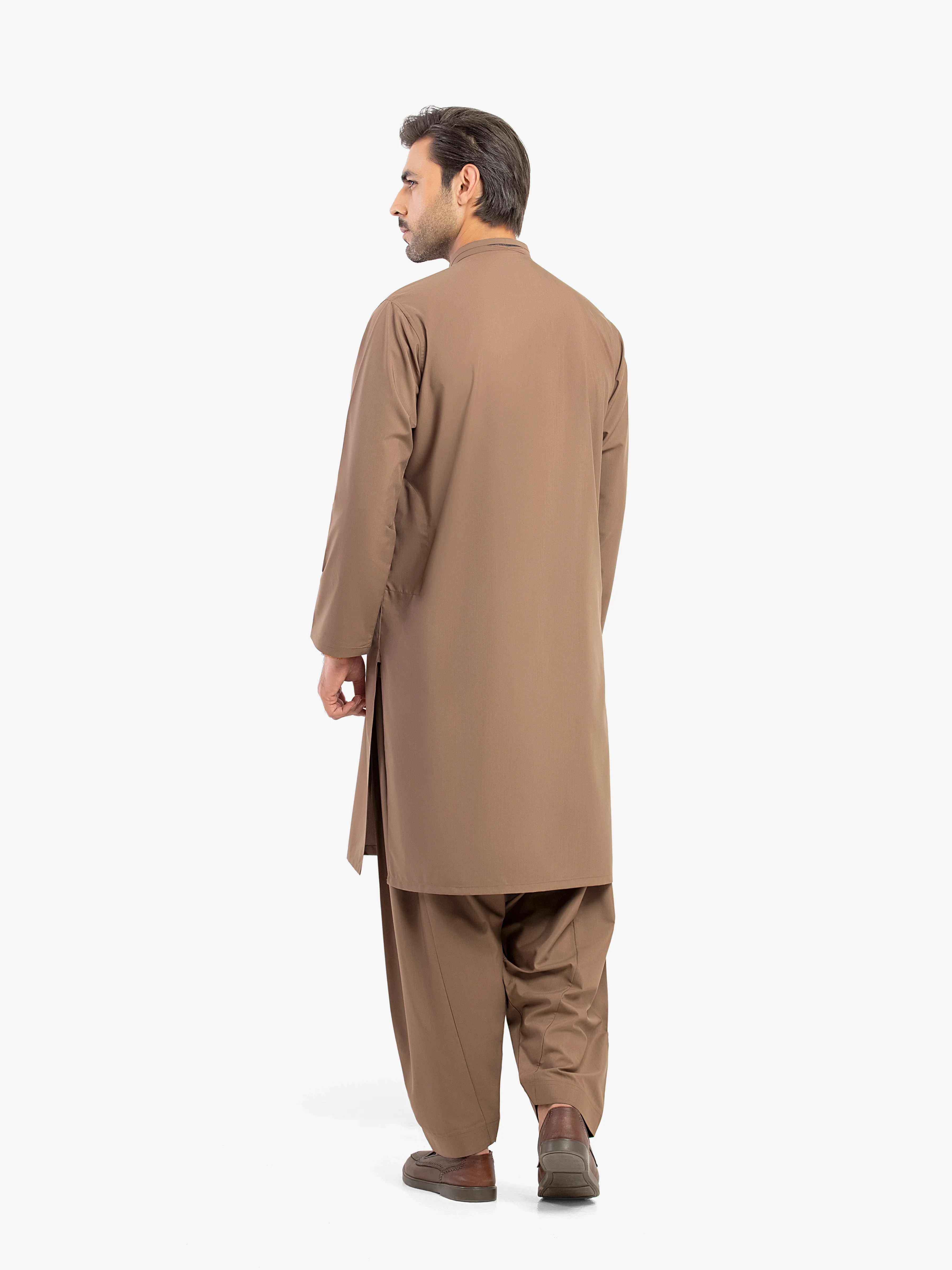 Men's Brown Shalwar Kameez - EMTKS5-41185 - Image 5