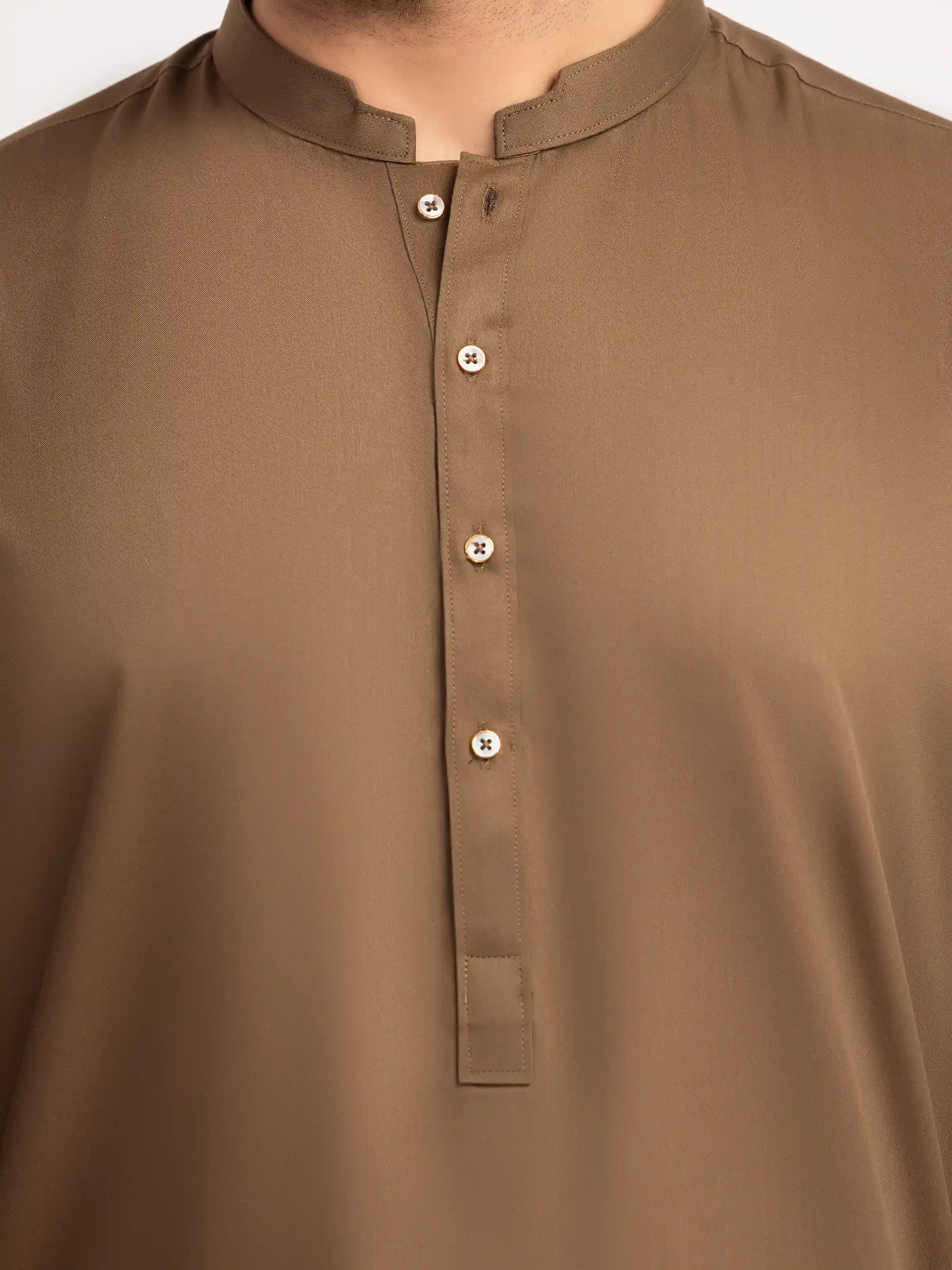 Men's Brown Shalwar Kameez - EMTKS5-41200 - Image 3