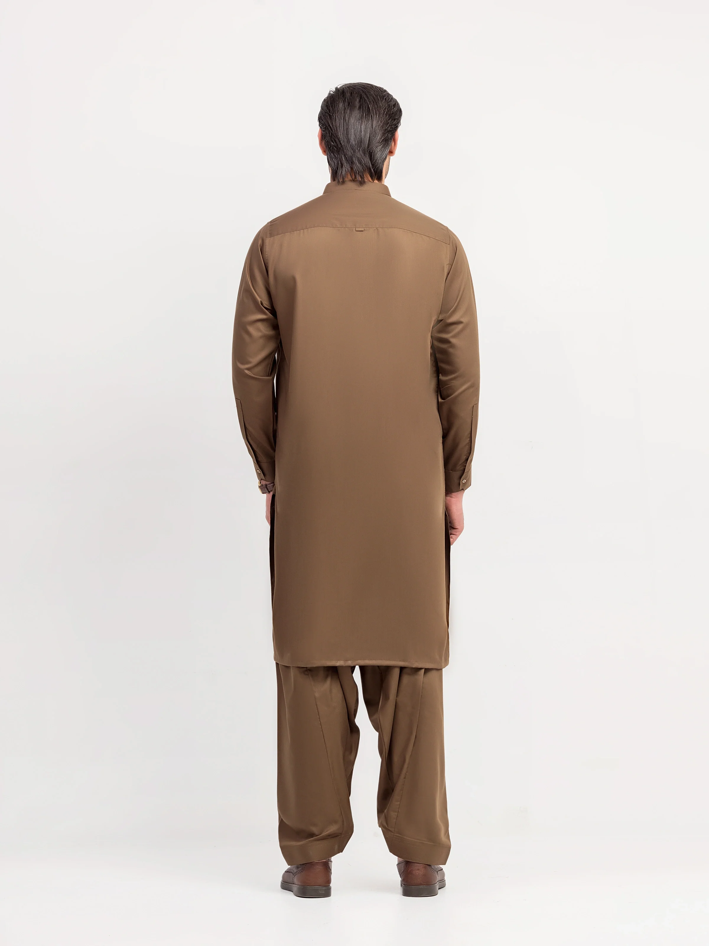 Men's Brown Shalwar Kameez - EMTKS5-41200 - Image 6