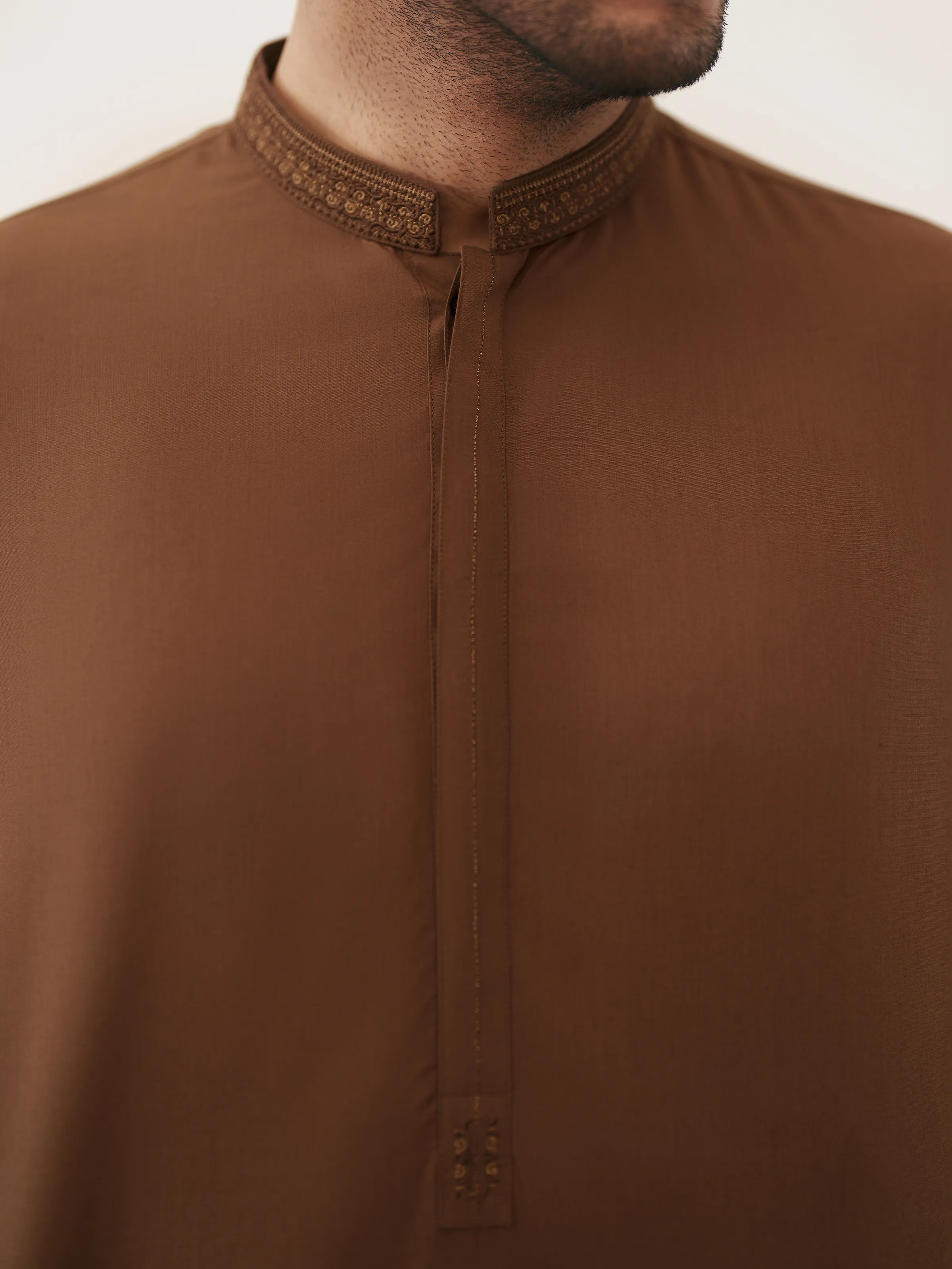 Men's Brown Shalwar Kameez - EMTKS5-41211 - Image 3