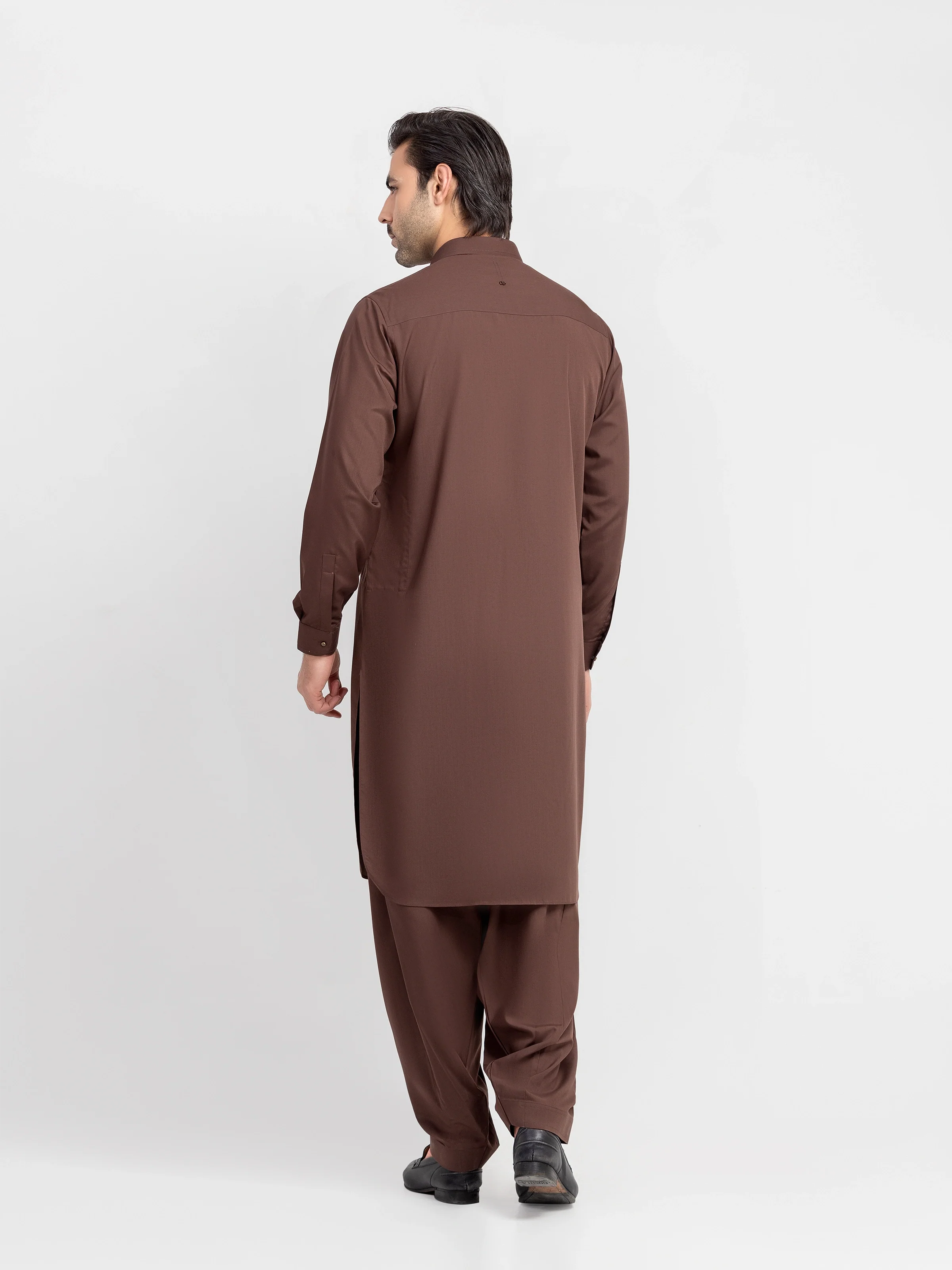 Men's Brown Shalwar Kameez - EMTKS6-41237 - Image 6