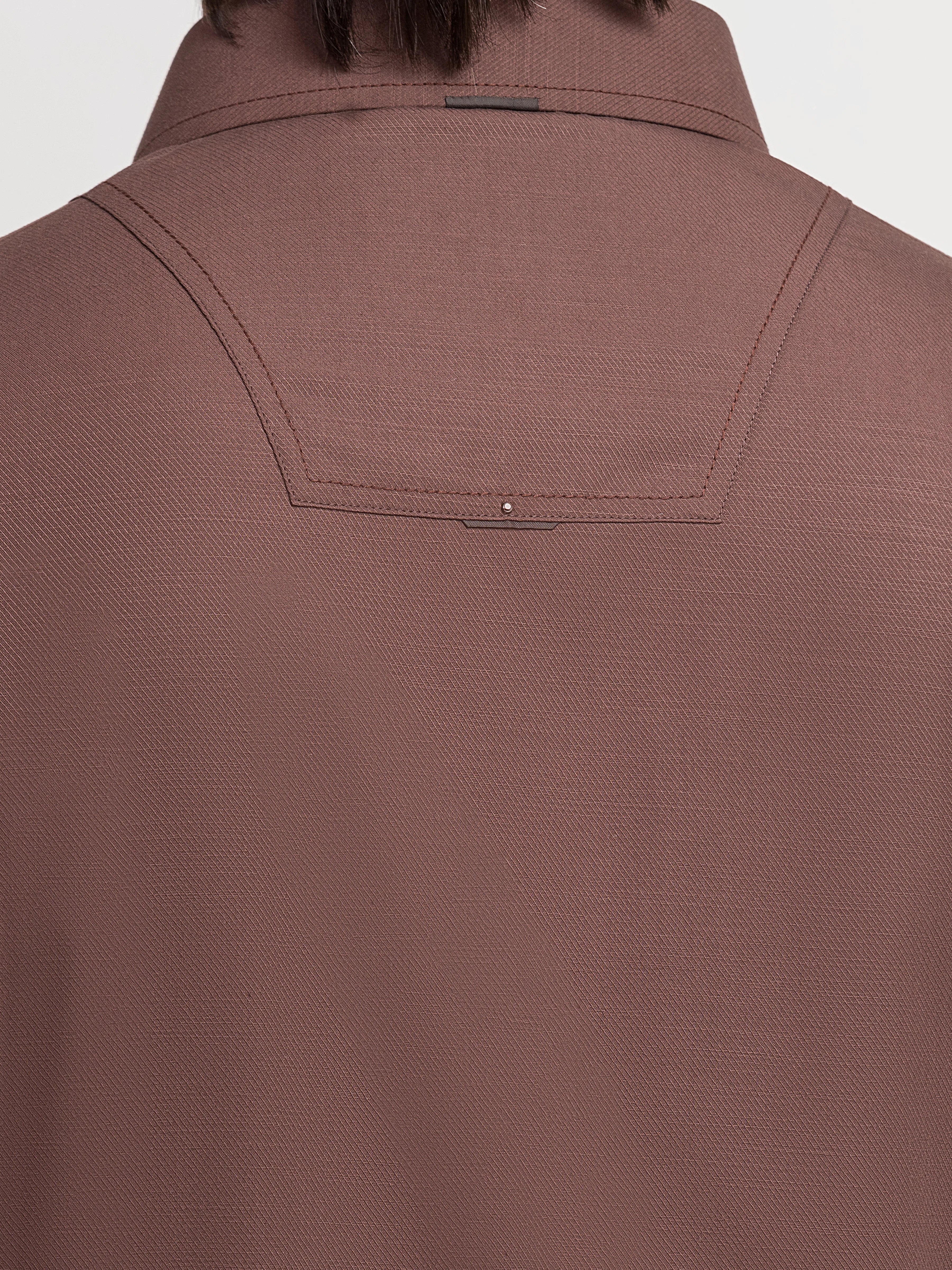 Men's Brown Kurta Shalwar - EMTKS6-41245 - Image 4