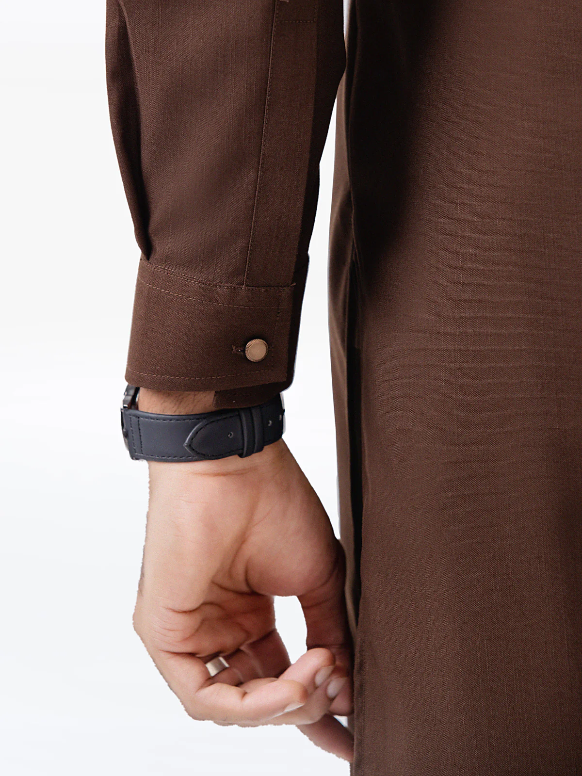Men's Brown Shalwar Kameez - EMTKST24-011 - Image 5
