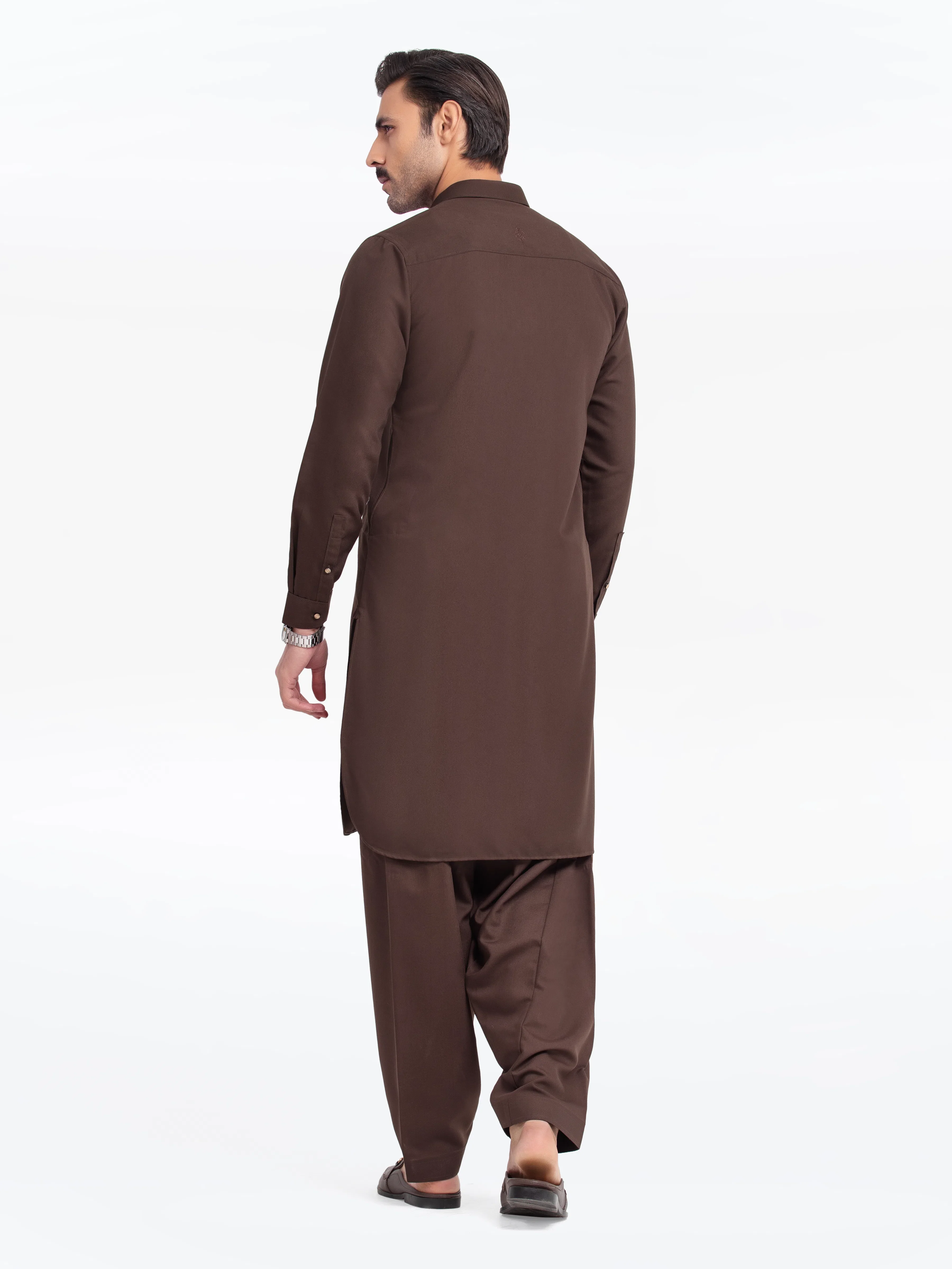 Men's Brown Shalwar Kameez - EMTKST24-99486 - Image 6