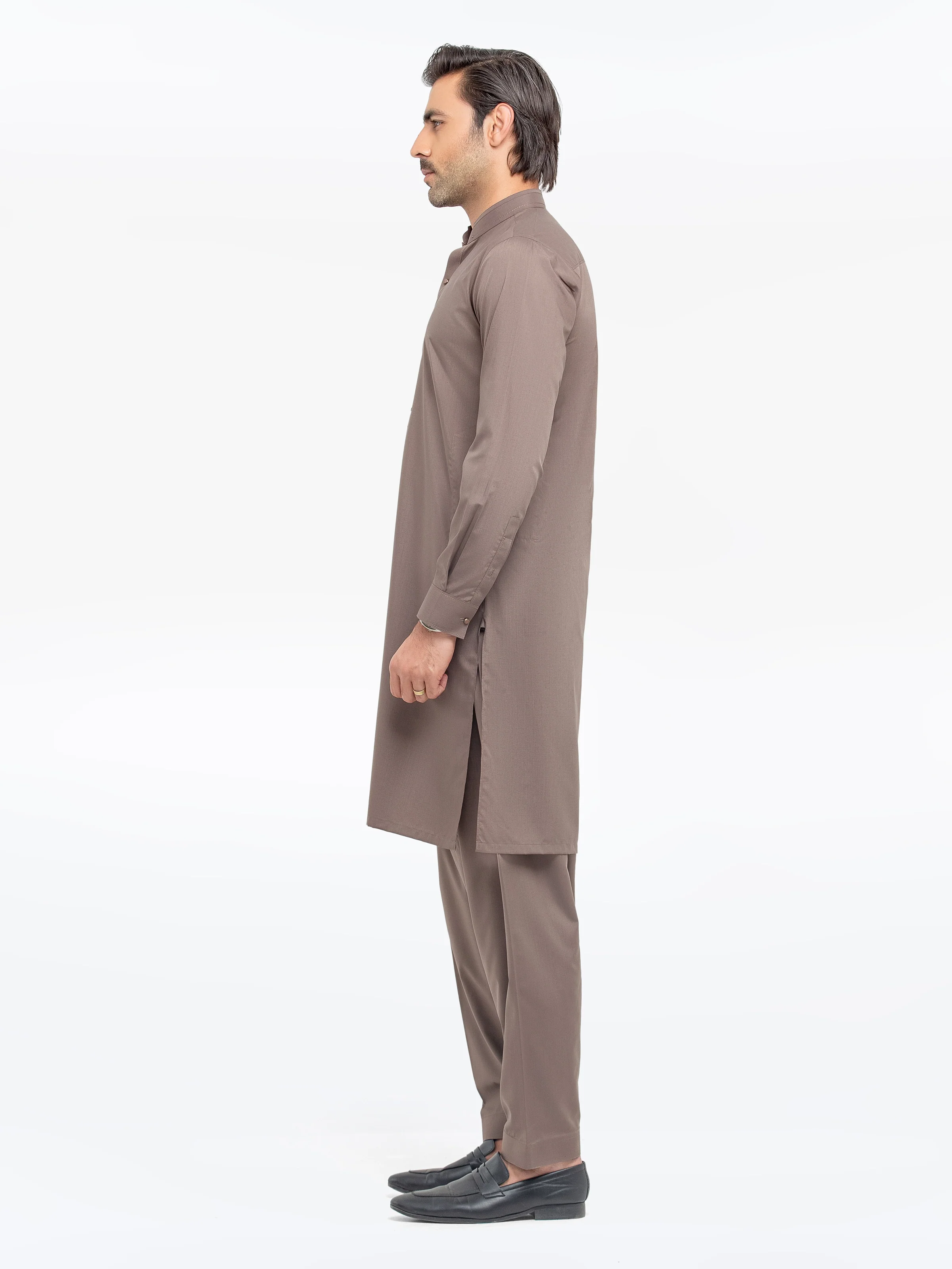 Men's Brown Shalwar Kameez - EMTKST5-99561 - Image 4