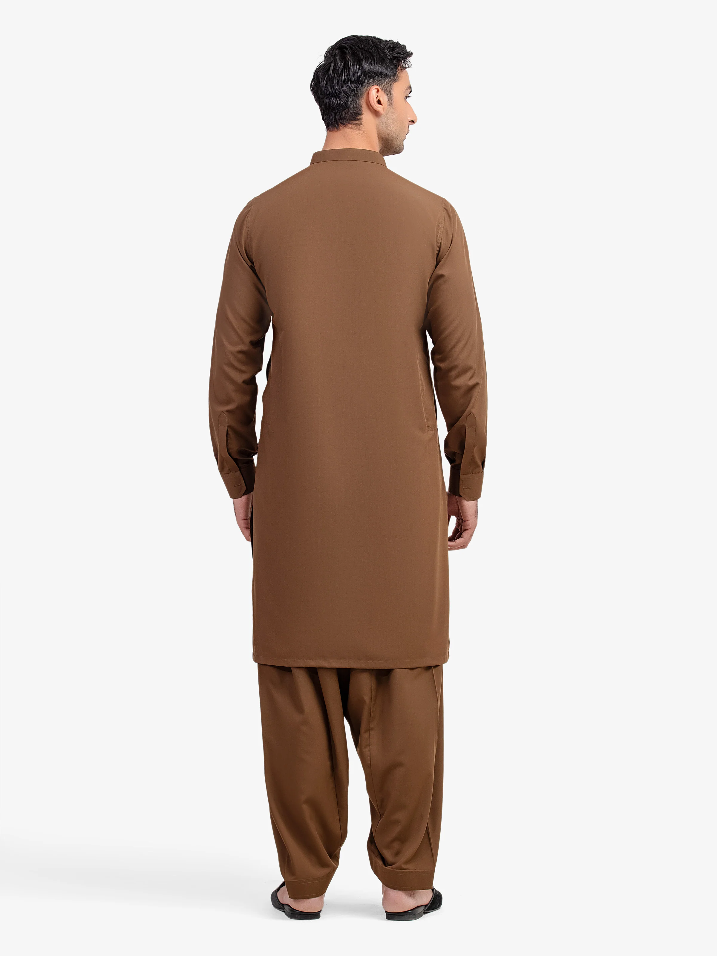 Men's Brown Shalwar Kameez - EMTKST5-99580 - Image 5