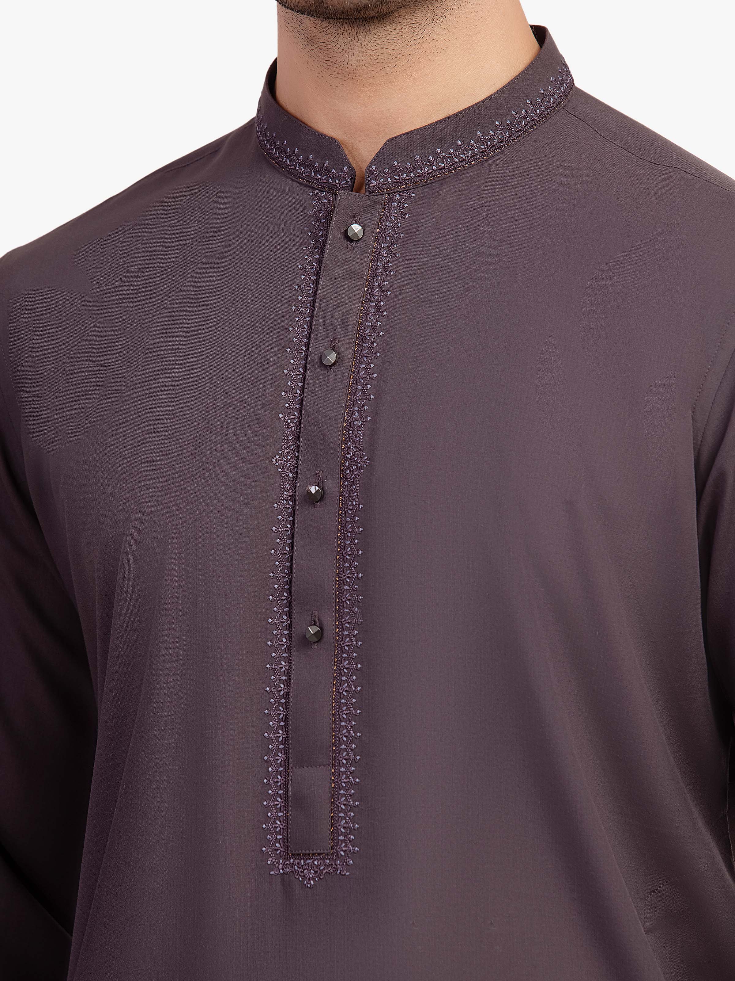 Men's Brown Shalwar Kameez - EMTKST5-99584 - Image 3
