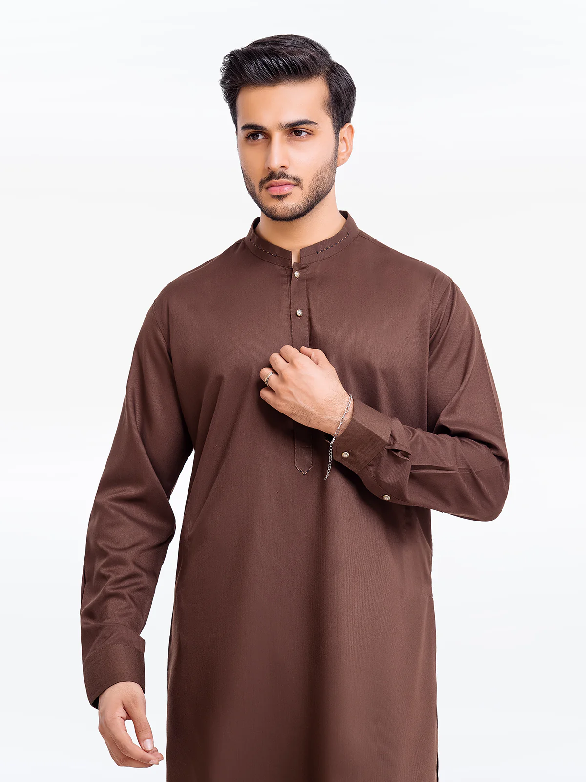 Men's Brown Shalwar Kameez - EMTSW23S-99340 - Image 2
