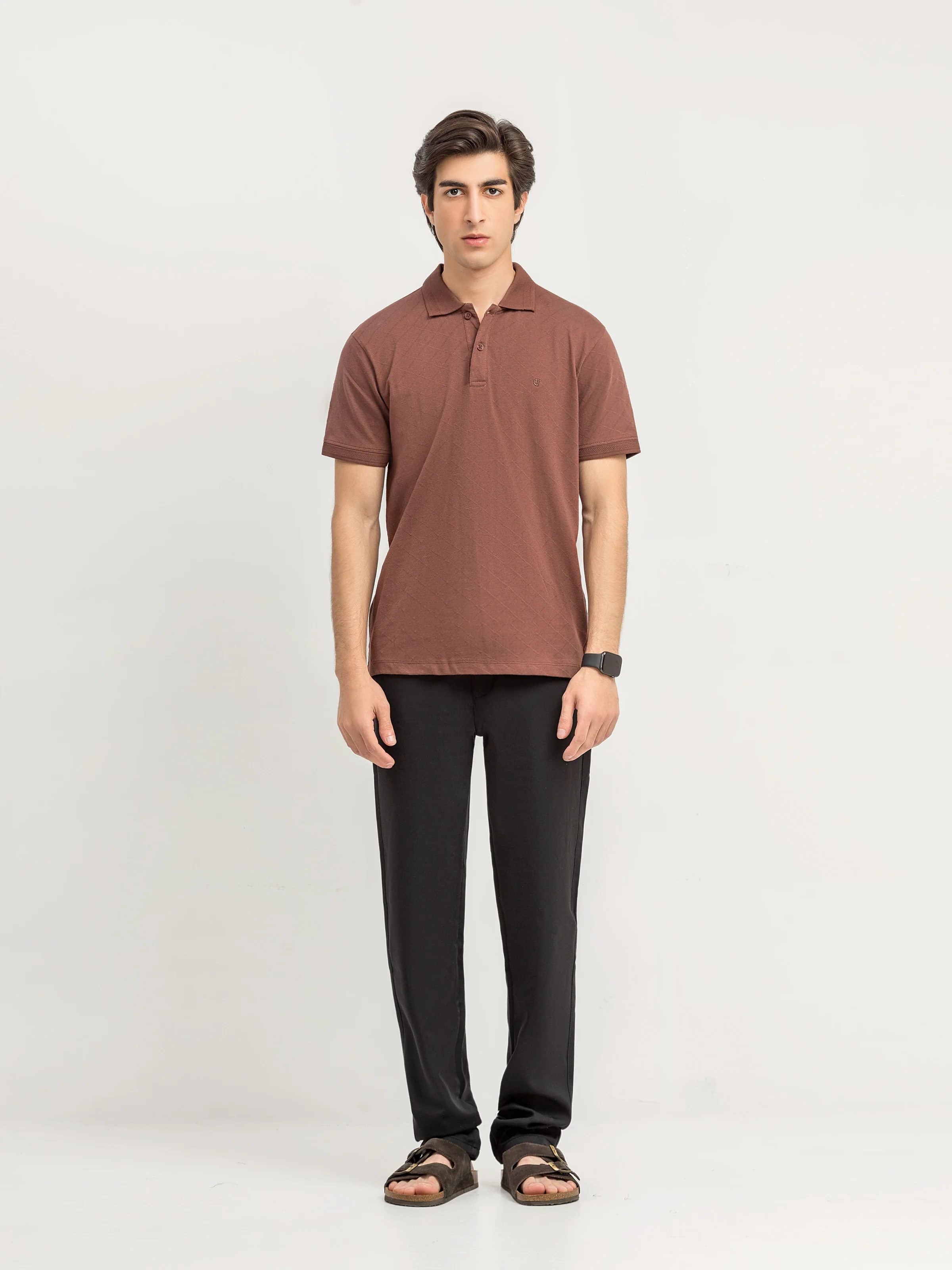 Men's Brown Polo Shirt - EMTPS6-082 - Image 2