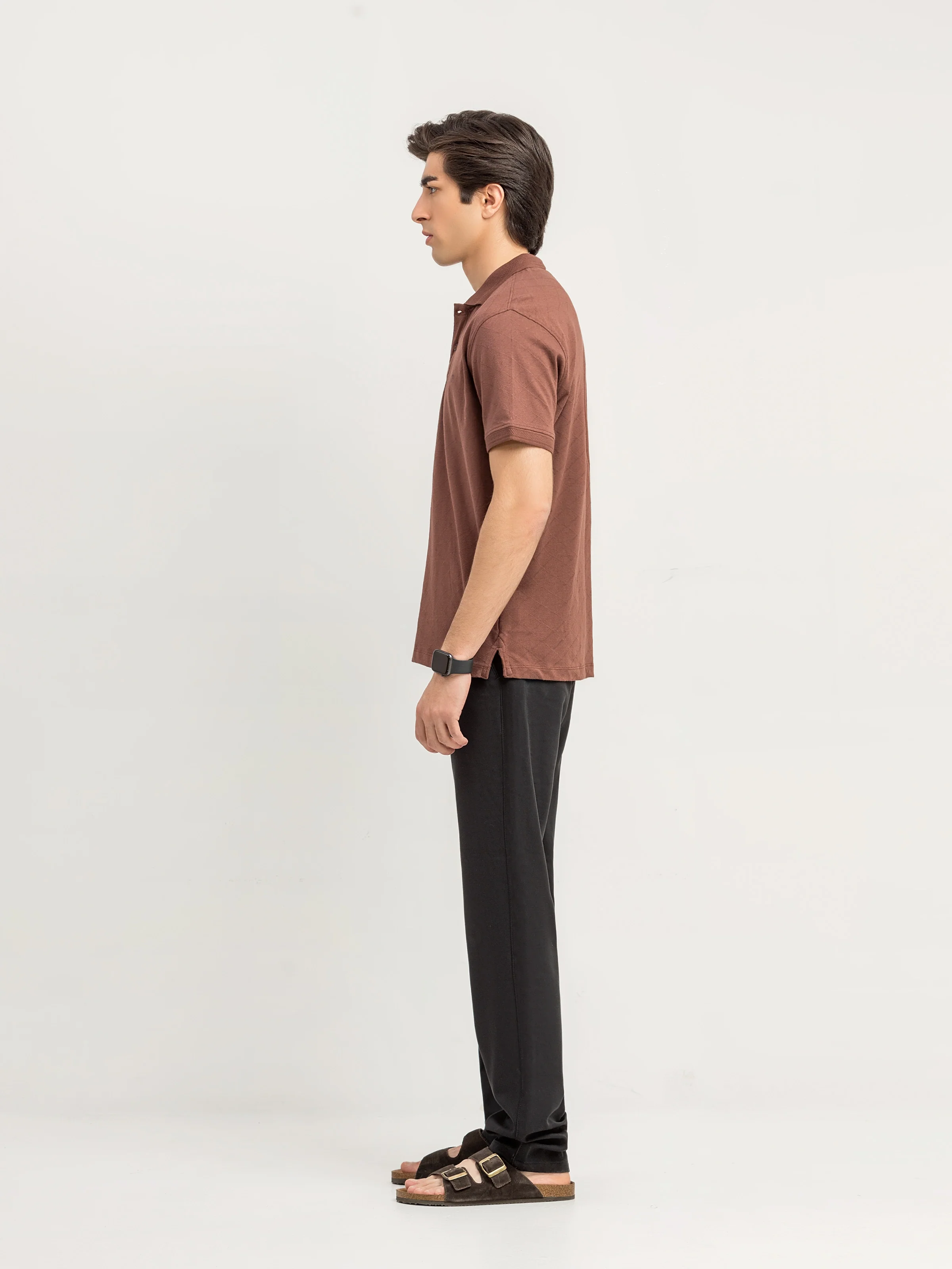 Men's Brown Polo Shirt - EMTPS6-082 - Image 4