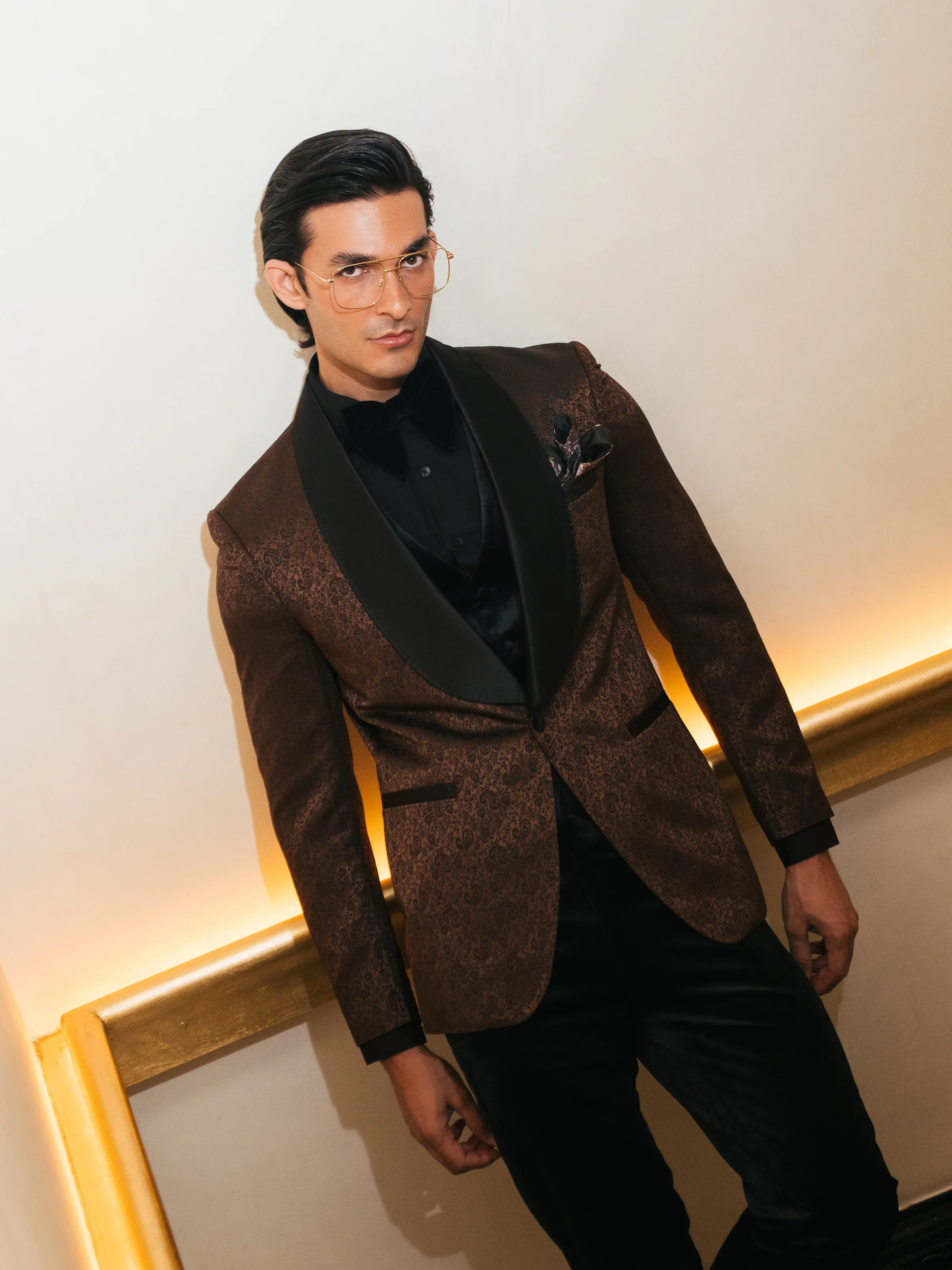 Rounded Shawl Collar Tuxedo Suit - ECMTCPT5-1007 - Image 2