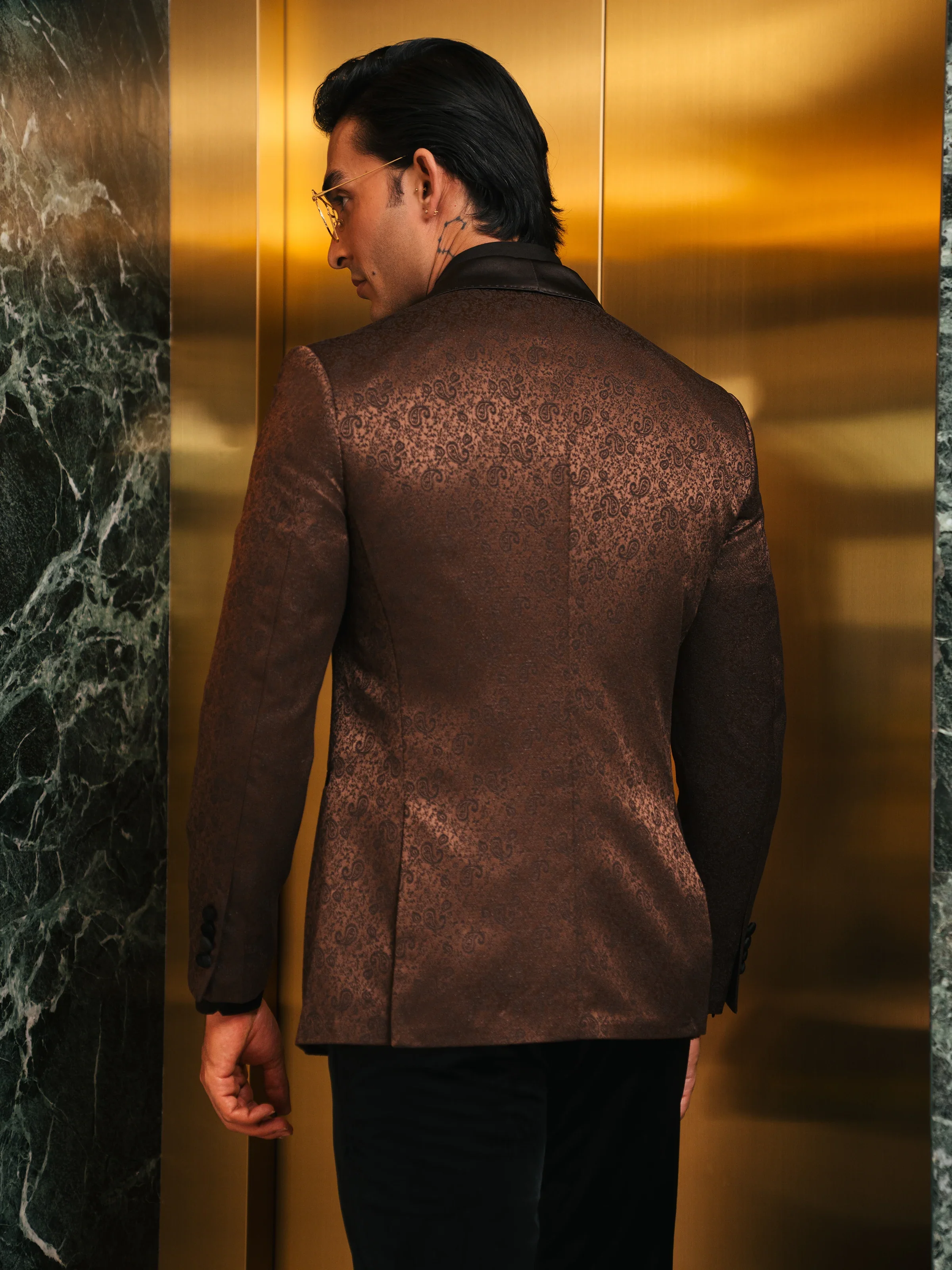 Rounded Shawl Collar Tuxedo Suit - ECMTCPT5-1007 - Image 6