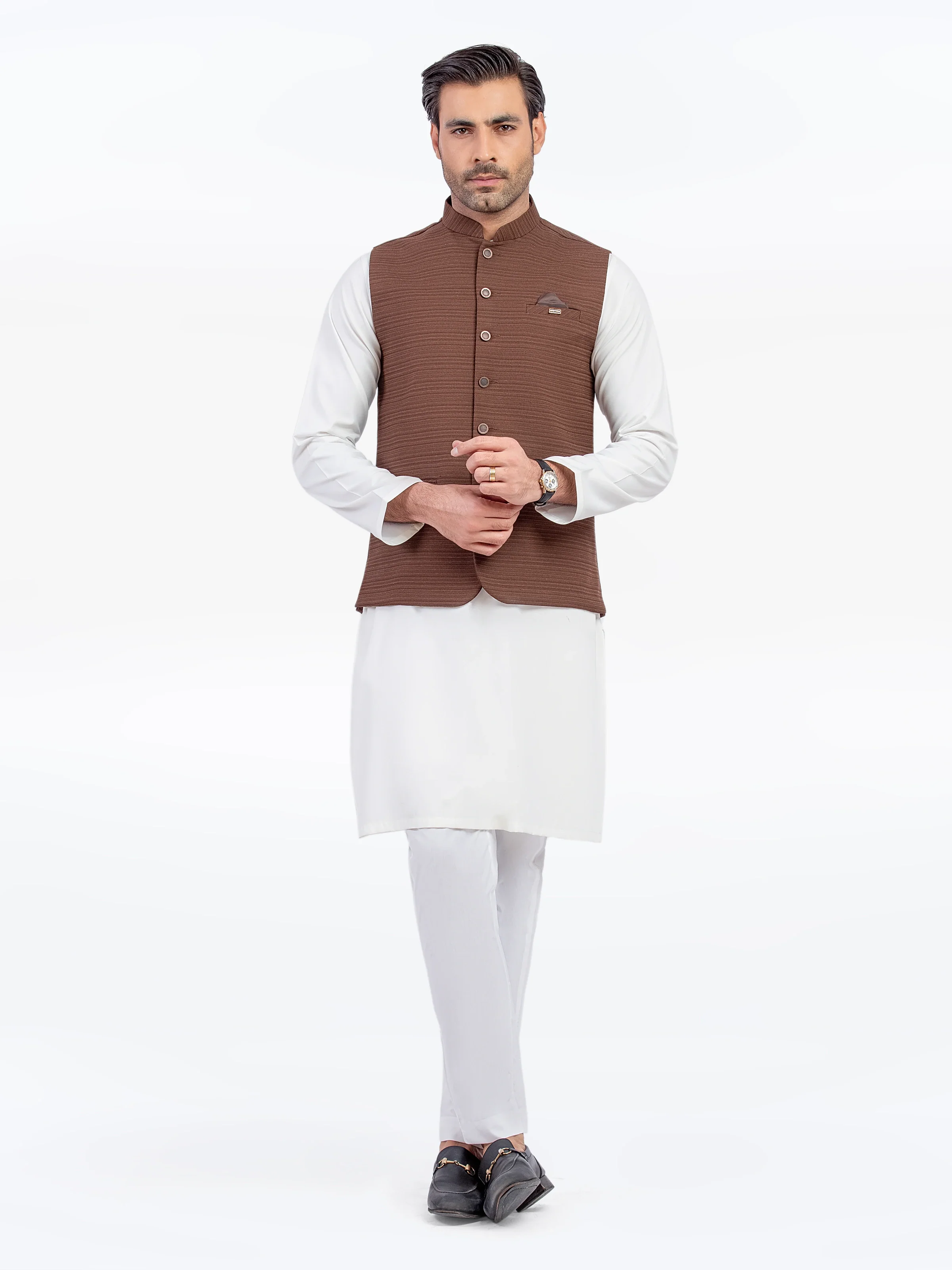 Men's Brown Waist Coat - EMTWC5-35957 - Image 2