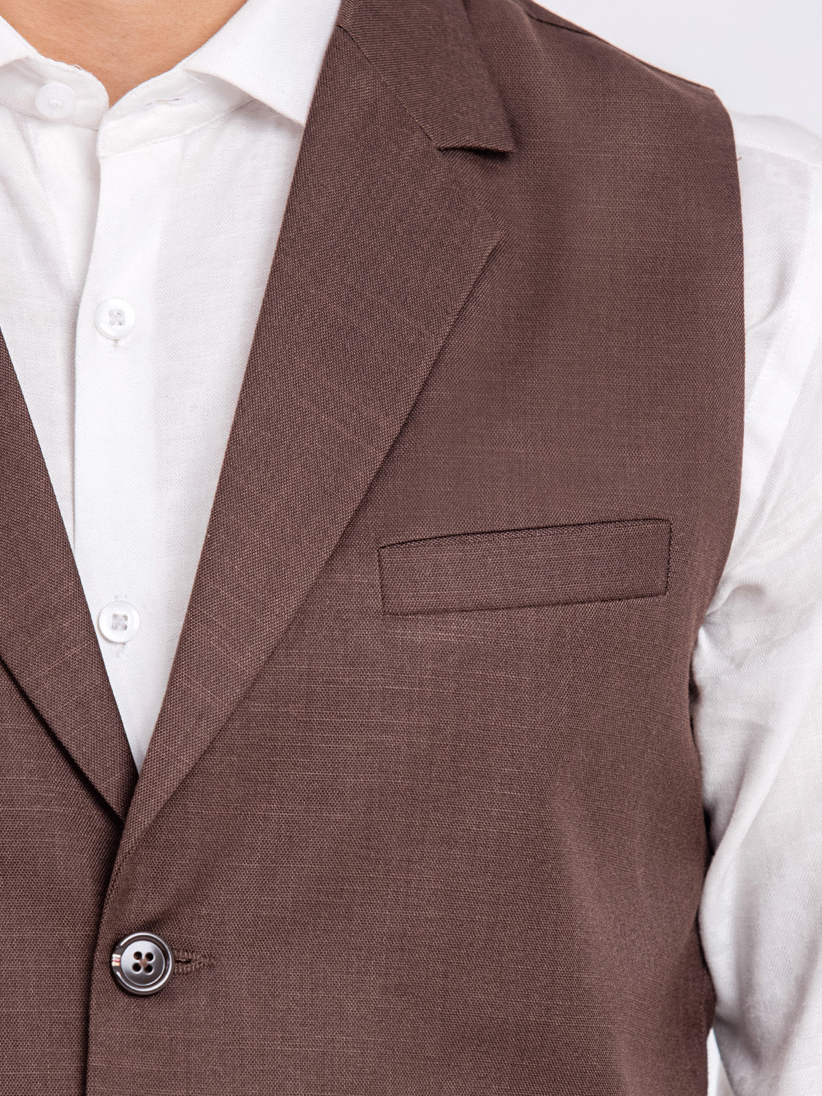 Men's Brown Waist Coat - EMTWCF24-35907 - Image 4
