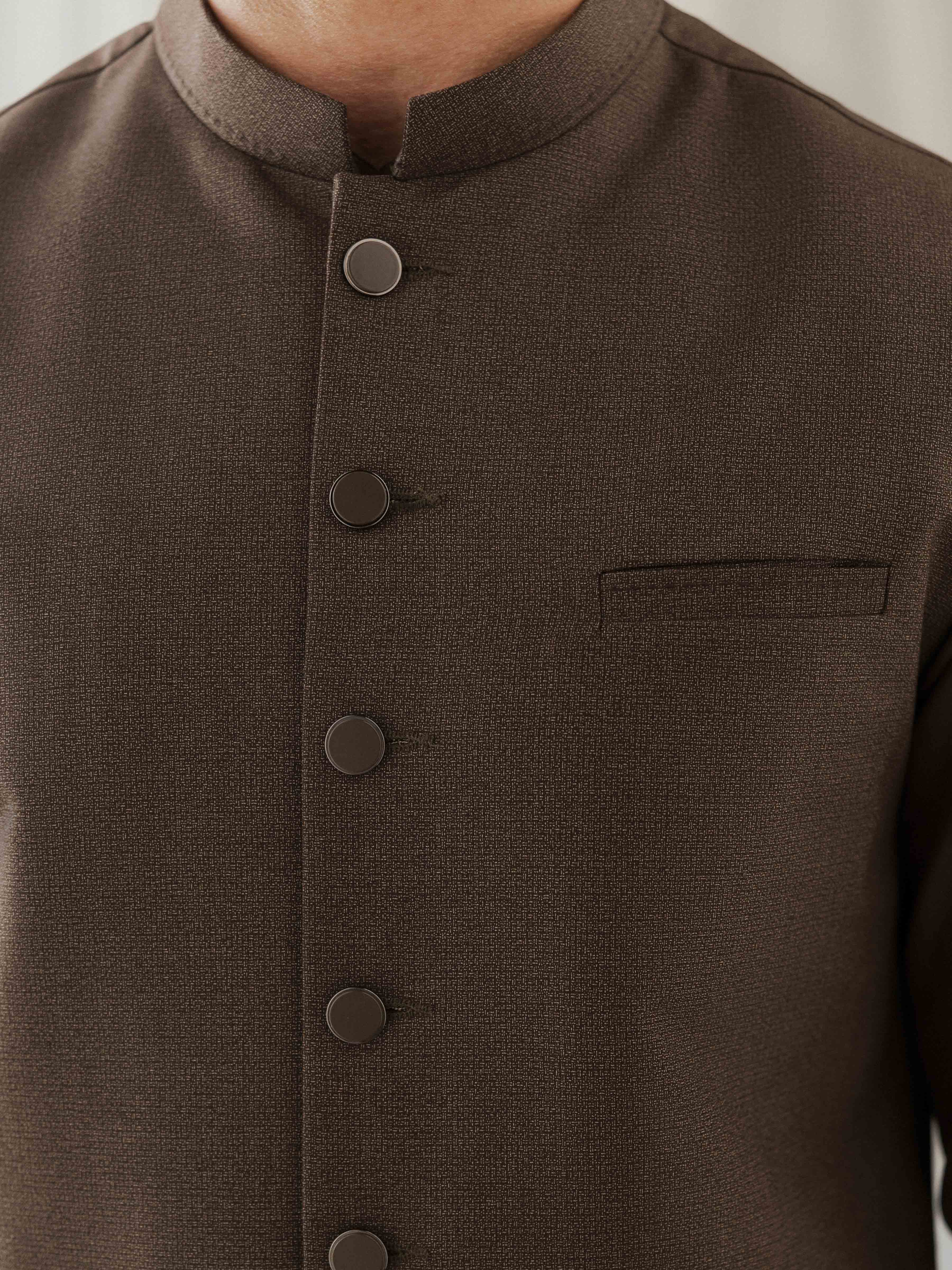 Men's Brown Waist Coat - EMTWCP5-35983 - Image 3
