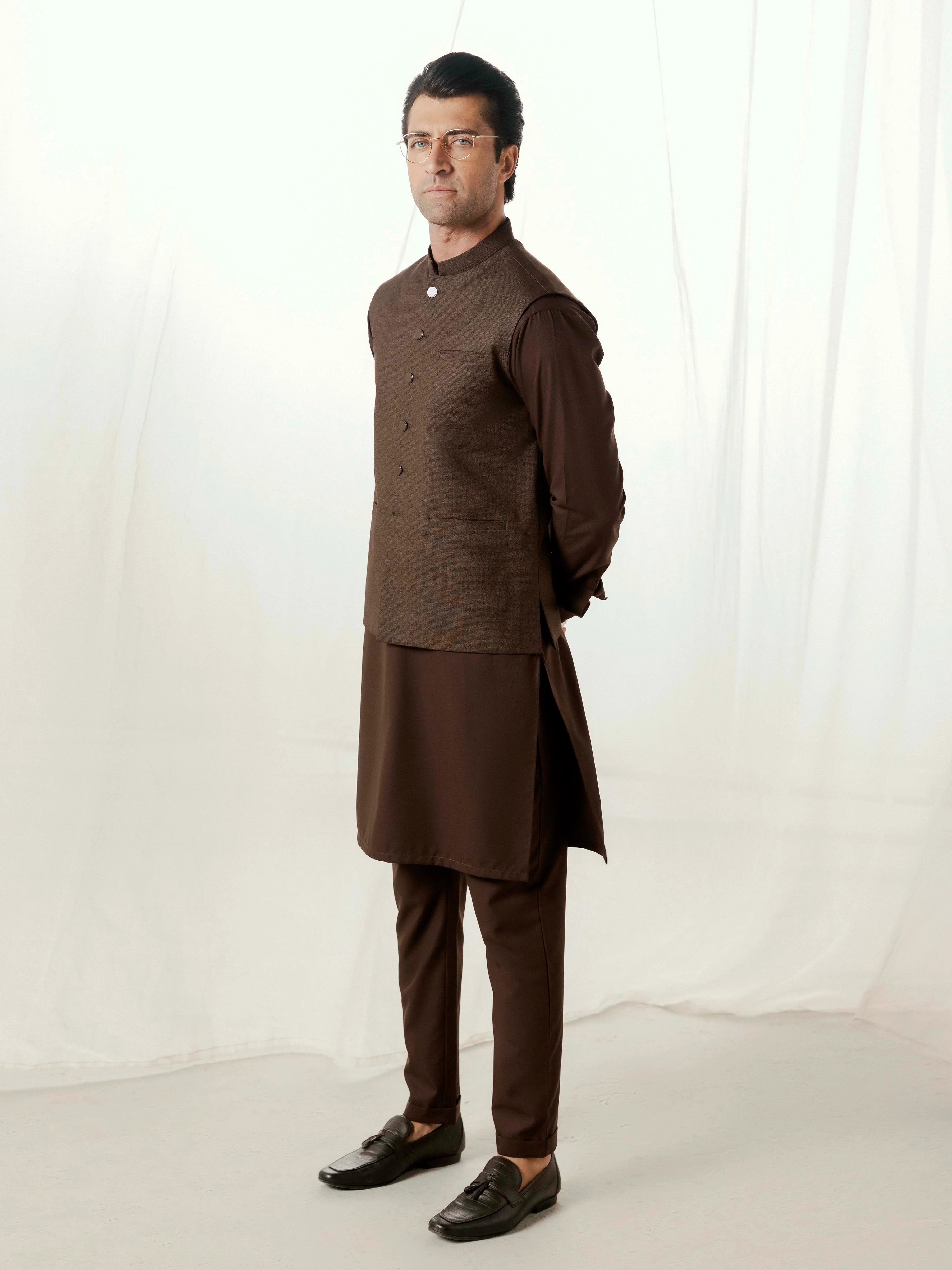 Men's Brown Waist Coat - EMTWCP5-35983 - Image 4