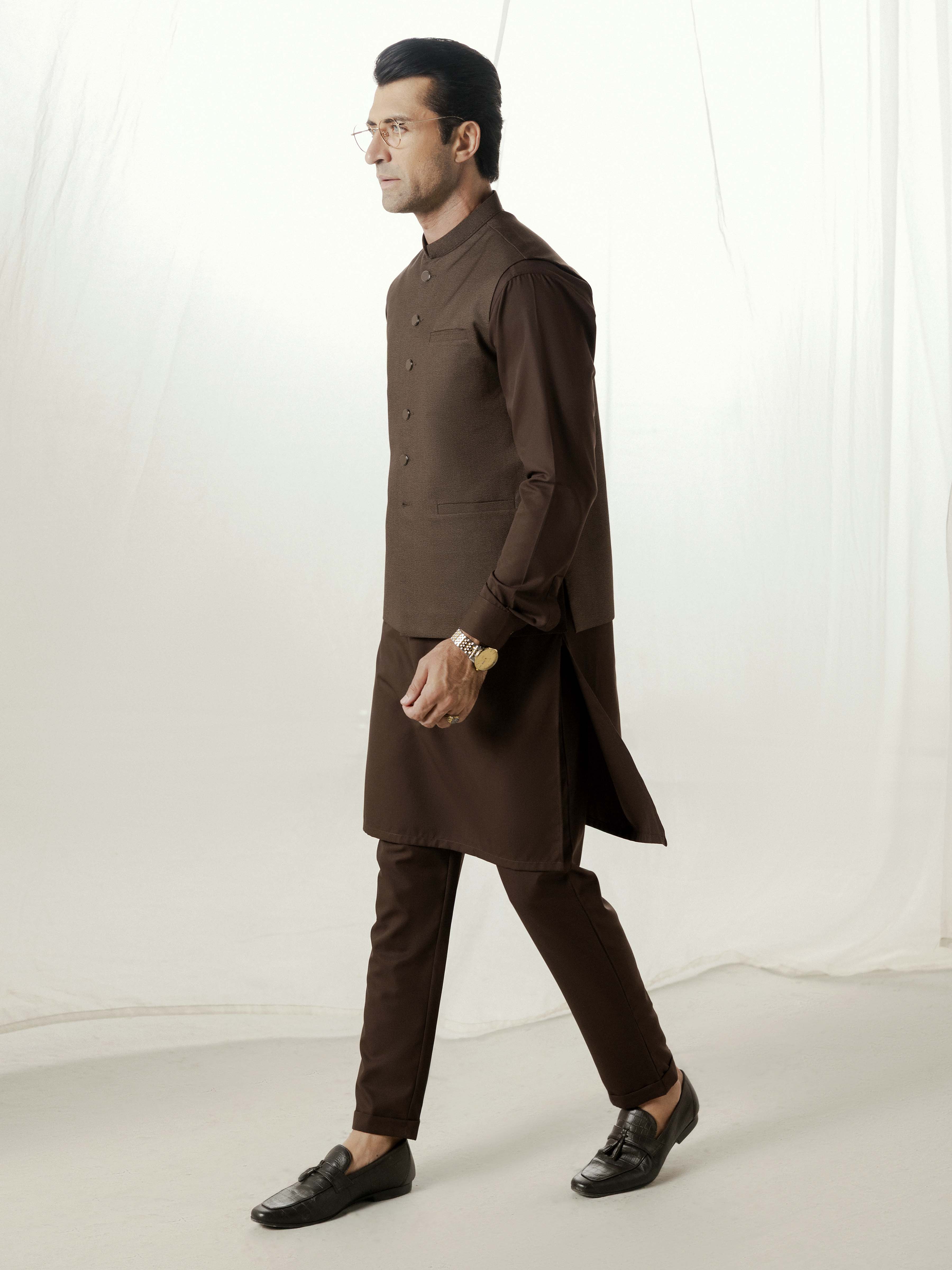 Men's Brown Waist Coat - EMTWCP5-35983 - Image 5