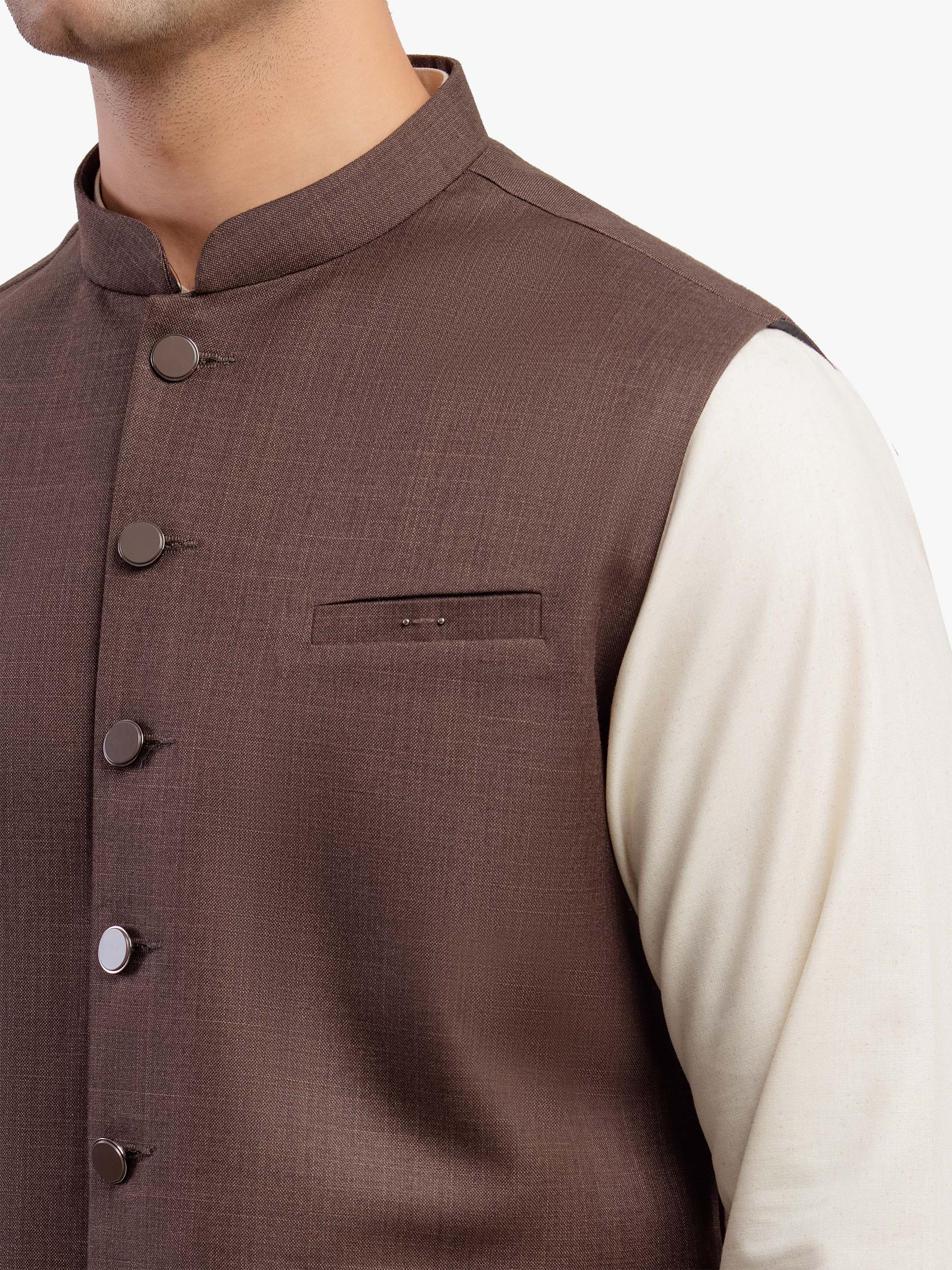 Men's Brown Waist Coat - EMTWCP5-35988 - Image 3