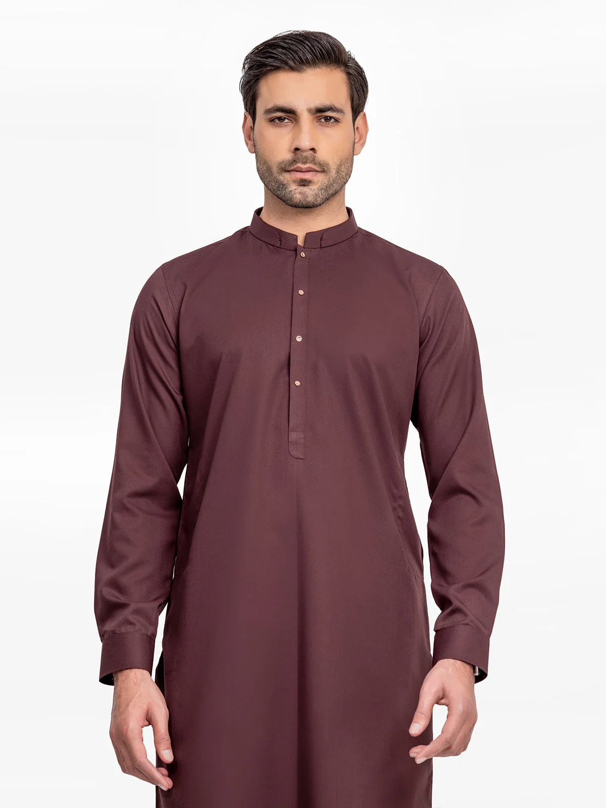 Men's Burgundy Kurta Pajama - EMTKPT24-025 - Image 2