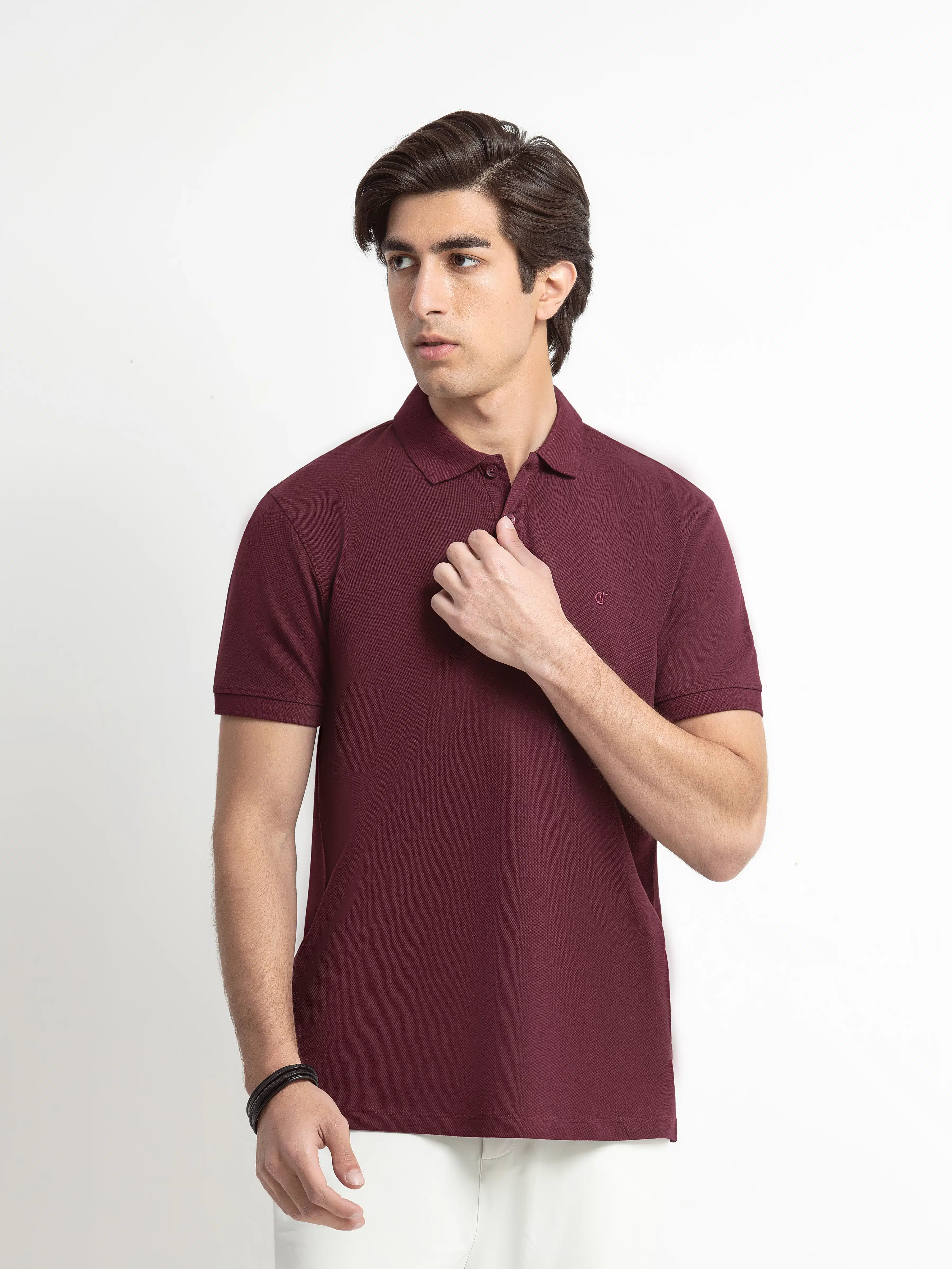 Men's Burgundy Polo Shirt - EMTPS6-004 - Image 2