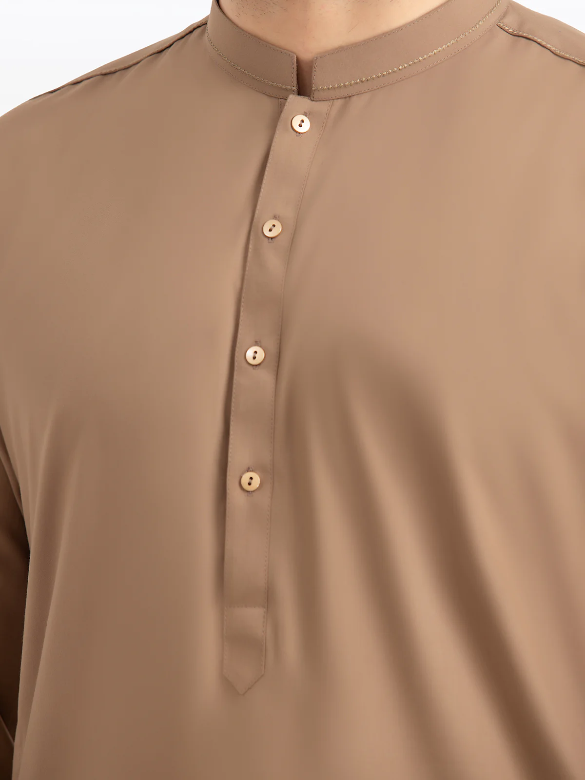 Men's Camel Shalwar Kameez - EMTKST24-99471 - Image 3